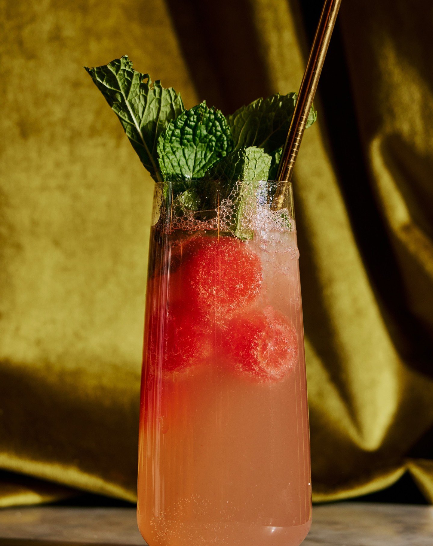 The Pipino and Sandia Cooler G4 Blanco Tequila, Cold-Pressed Cucumber Syrup, Frozen Watermelon Juice, Mineral Water, Mint 📷: @briansamuelsphotography @g4tequilas
