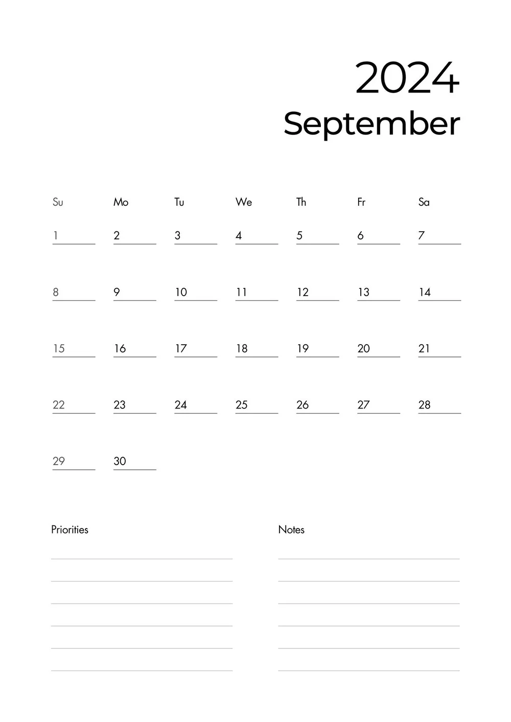 A4 Monthly Calendar — University Librarian