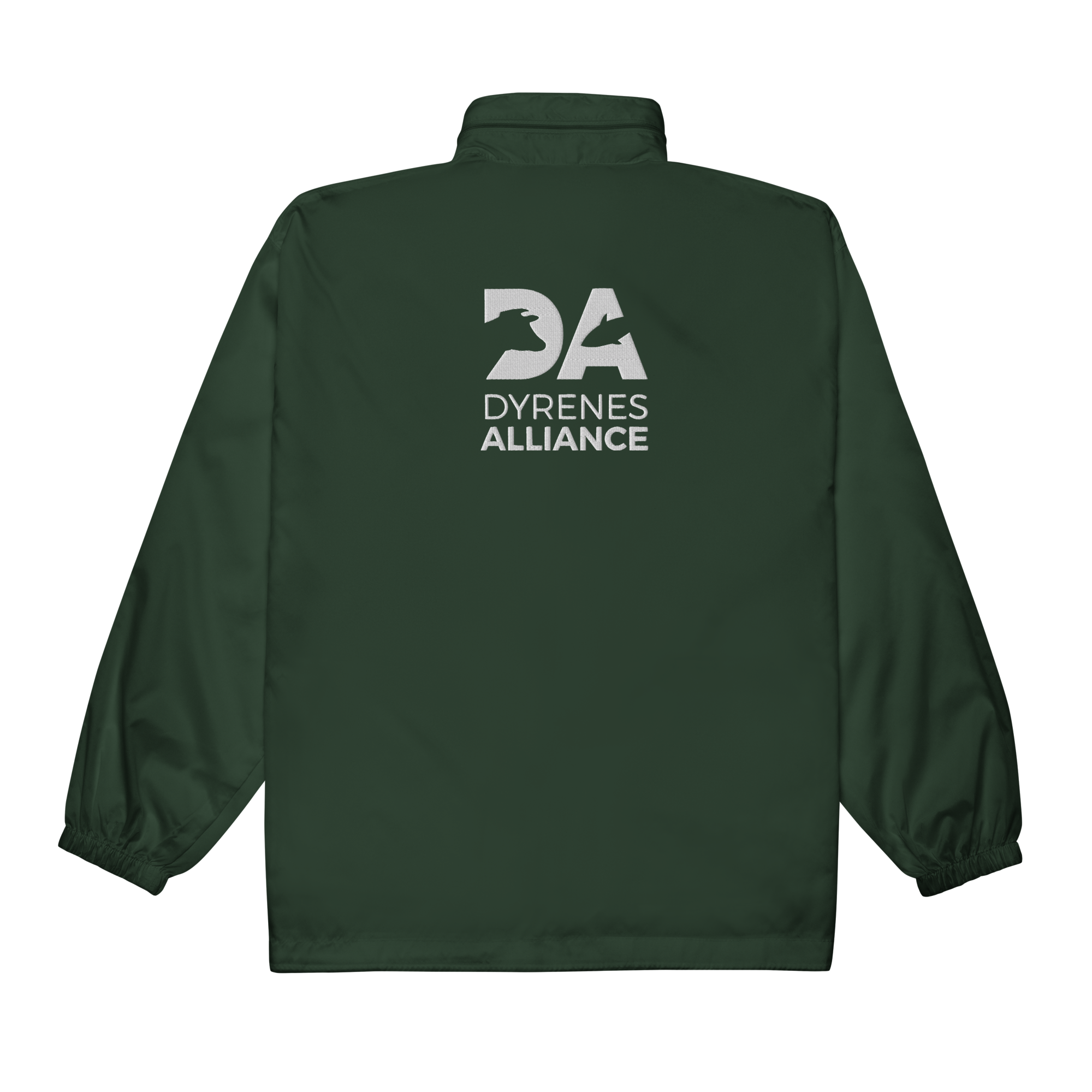 basic-unisex-windbreaker-forest-green-back.png