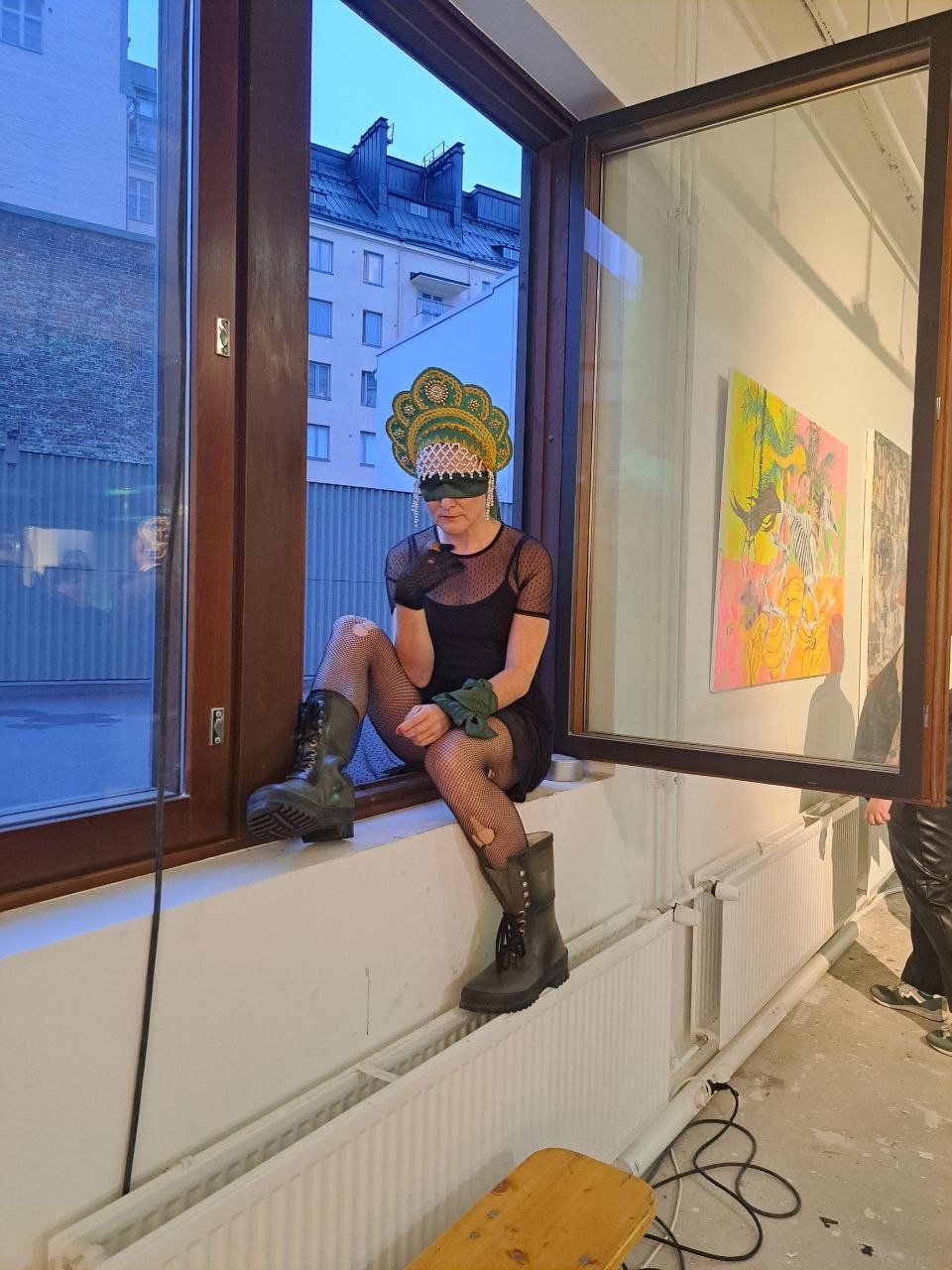 BORDER CROSSING in Kunsthaus Jägermeister (Helsinki, 2023).

A solo live art intervention into Finissage’23 - moving through butoh, interaction and provocative spoken word