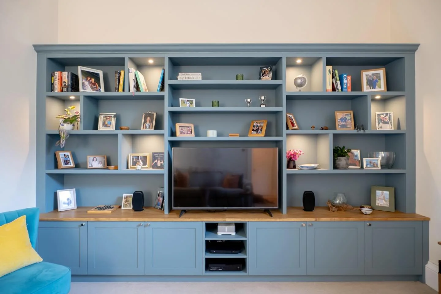 Sometimes it&rsquo;s the awkward gaps that tell the story. This wall once had a low TV unit stranded in the middle, bookshelves pushed off to one side, and that empty, unsettled feeling when nothing quite fits.

The brief was simple: create proper st