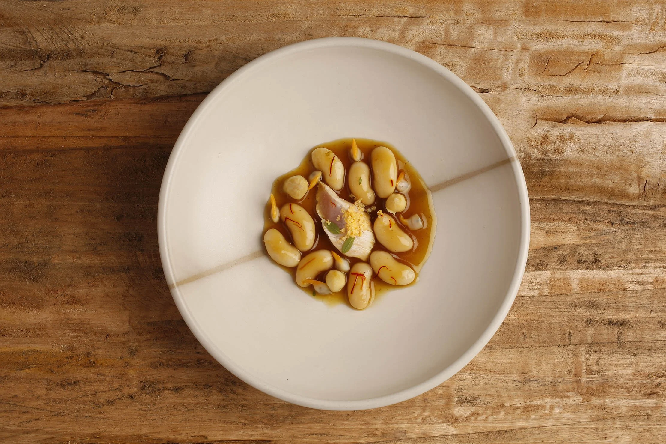 Faba Bean with cockles, chicken and my granny´s dashi broth