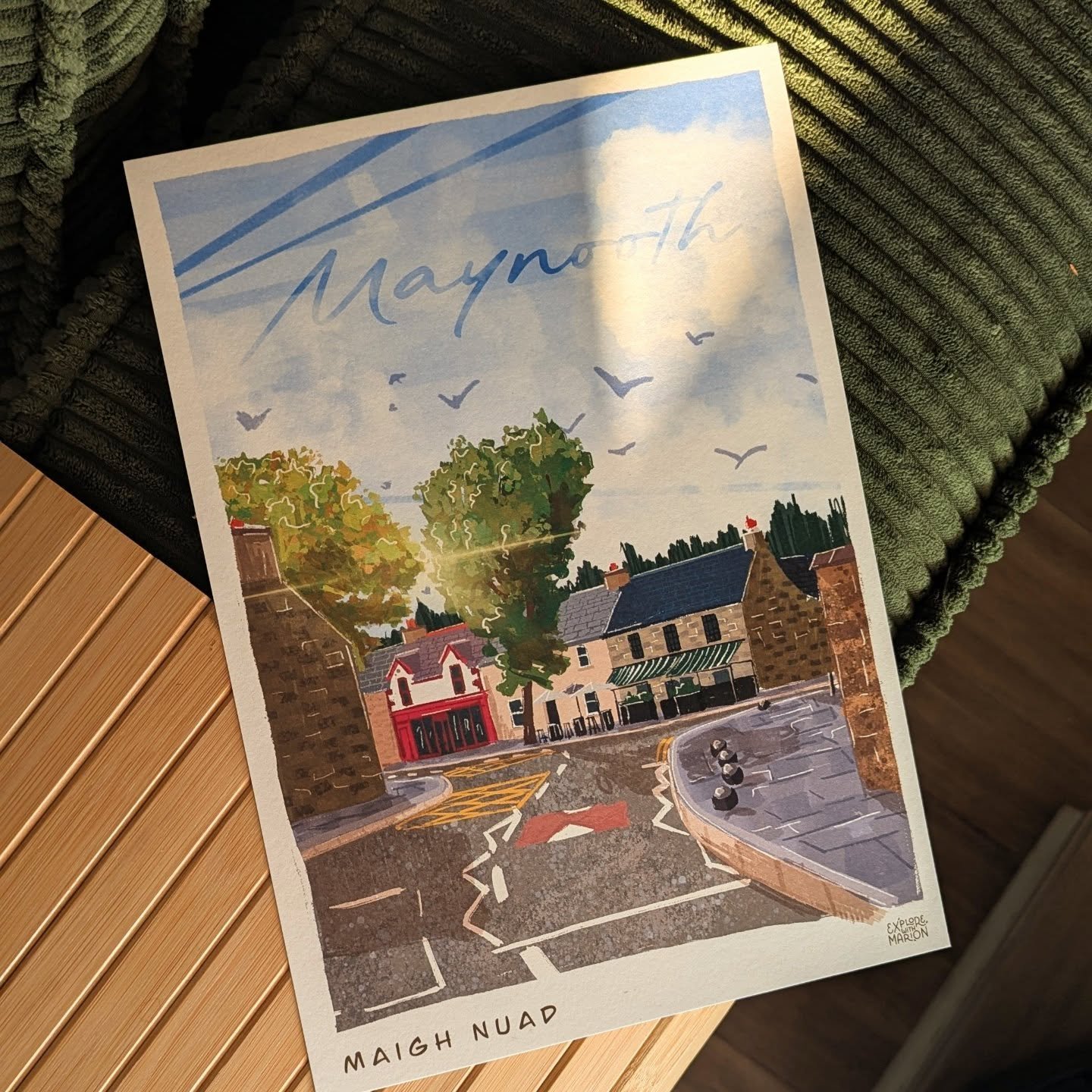 A university town in north County Kildare, Maynooth is a scenic, warm and friendly town, perfect destination for beautiful walks, a nice pint, some shopping, or staycation.

Designed &amp; Made with love in Ireland 💚
A4 (21x 29.7cm) illustration pri
