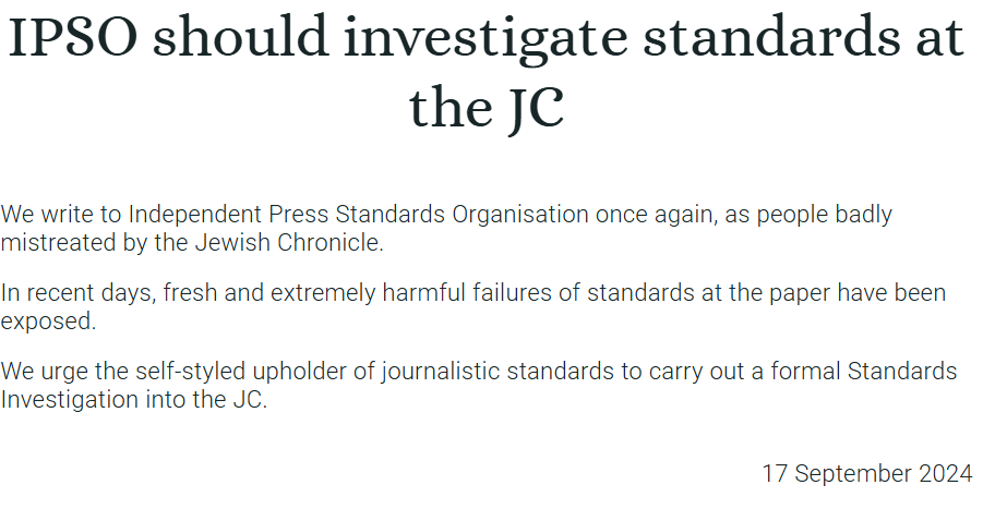 IPSO should investigate standards at the JC