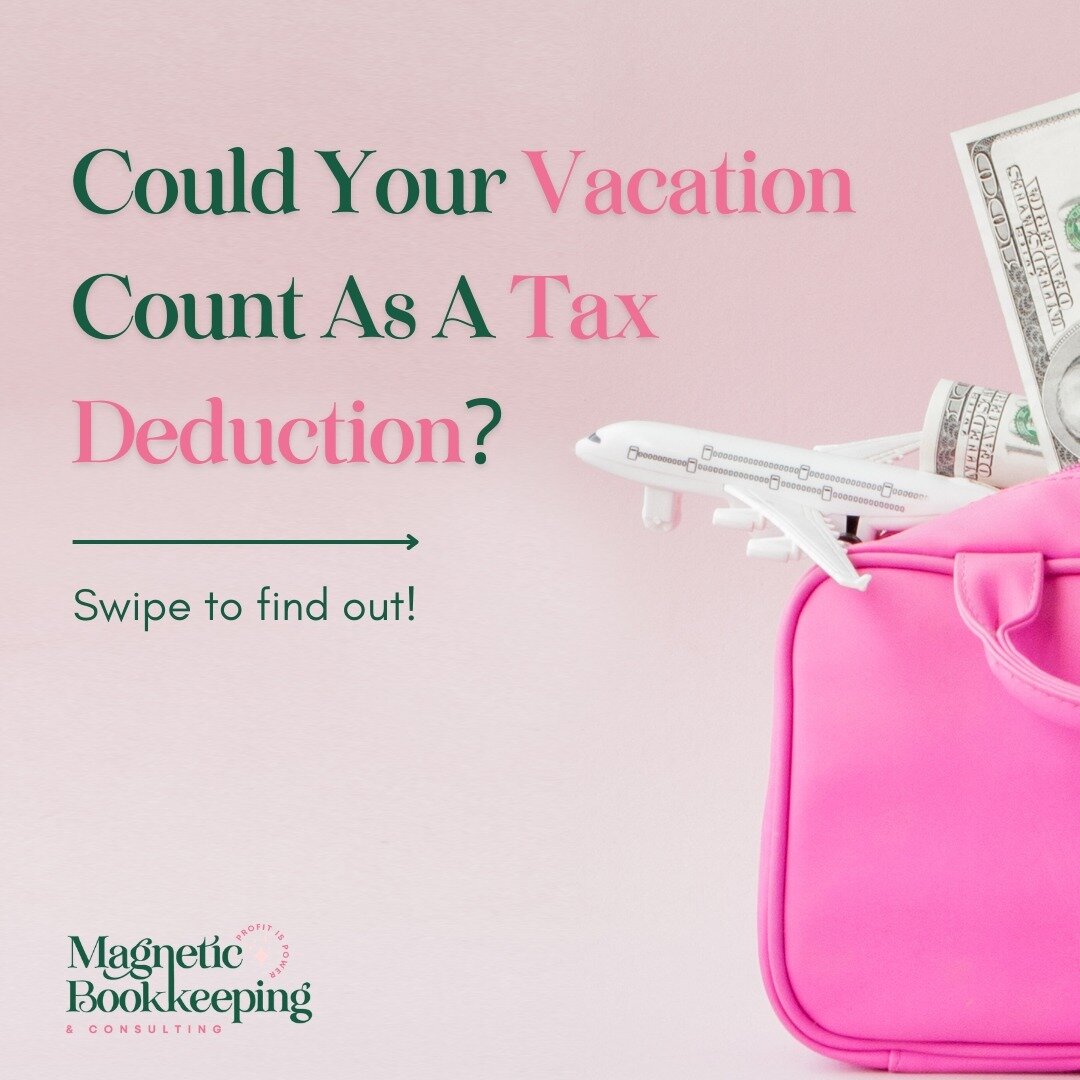 Booking a trip? It may qualify as a tax deduction if you perform work-related tasks like attending a training or conference or meeting with a client or potential client!⁠
⁠
This is a great reason to turn your vacation into a biz-leisure trip and take