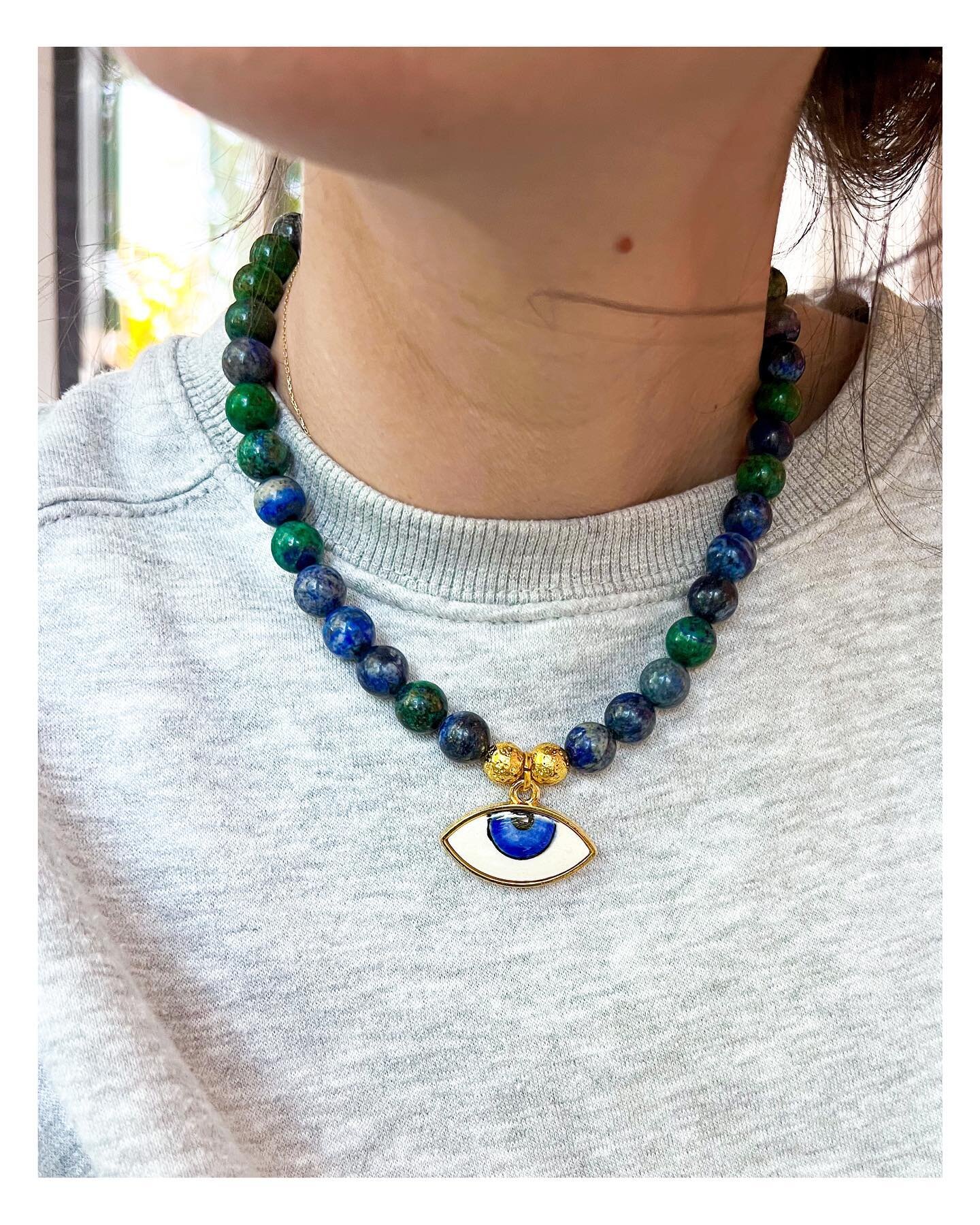 Azurite Eye Necklace 🧿

#maive #maivelondon #azurite #azuritenecklace #naturalstones #naturalstonesjewellery