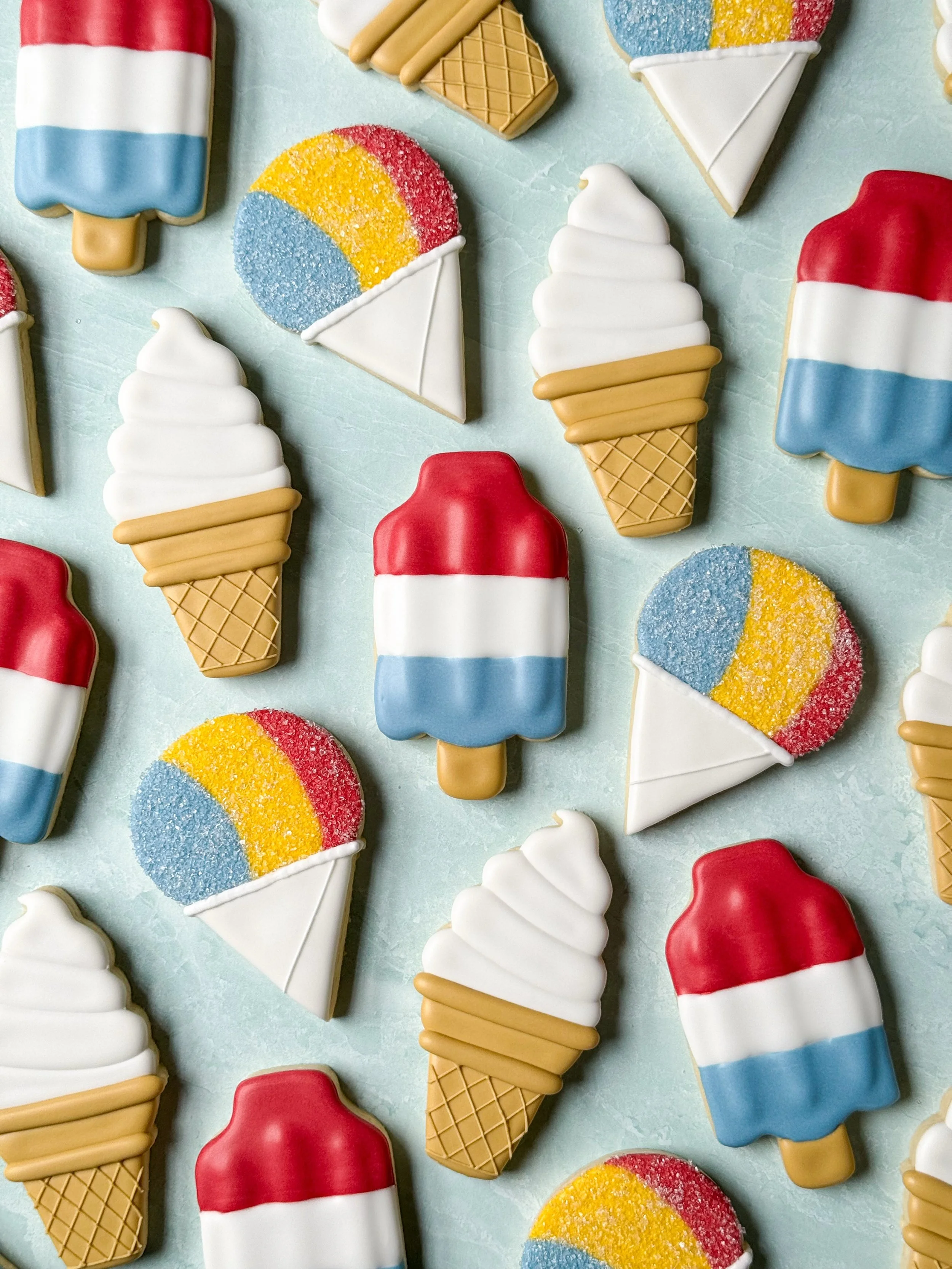 Snow cones, bomb pops, and soft serve- which one is your favorite? 

I&rsquo;m serve ice cream girl through and through! 

You&rsquo;ll find these cookies and more this Saturday, 5/30, at the Top Drawer Consignment Boutique Vendor Fair!

15 Hartford 