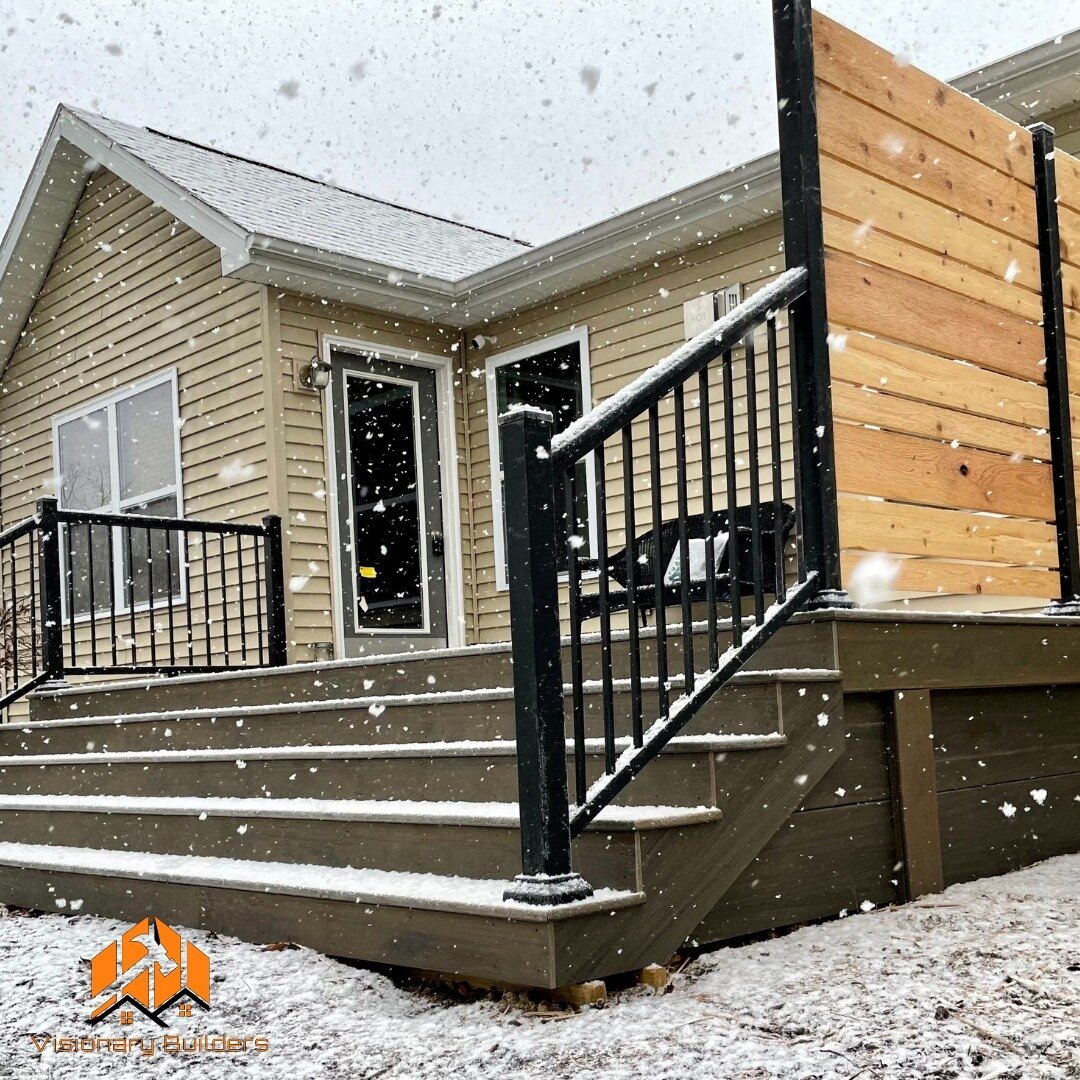 The first snowfall came just as we finished up this deck and privacy wall last month. ❄️

Living in Michigan means working in all conditions! We love it!

Looking for a new deck? Give us a call at 517-939-1009 or click the link in our bio to get your