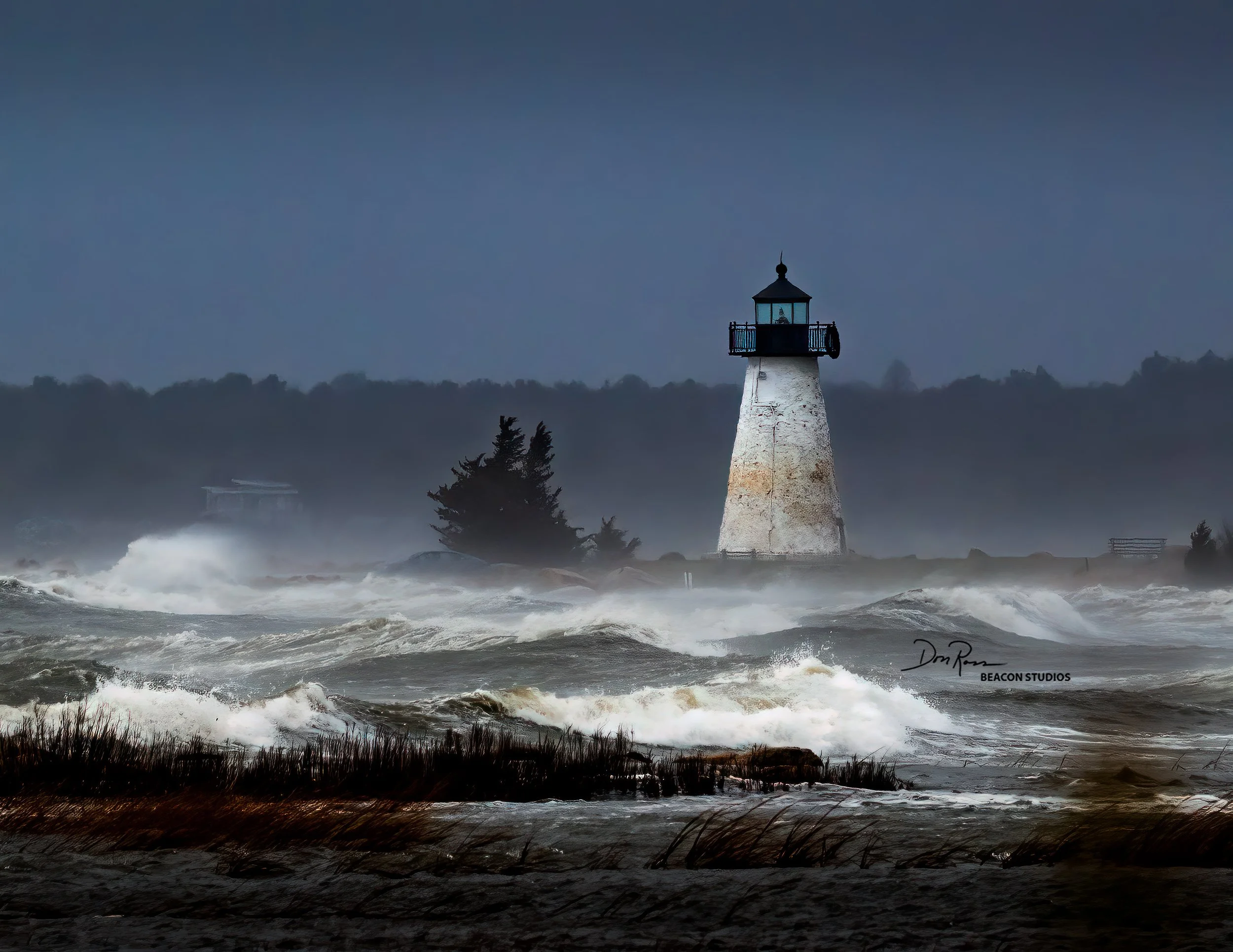 Winter storm at Ned's Light from Pico Beach