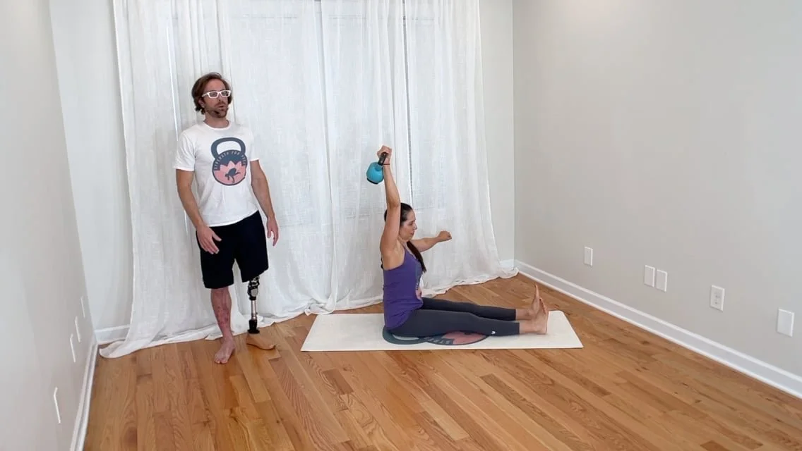 Staff Pose Single-Arm Overhead Press (Kettlebell)