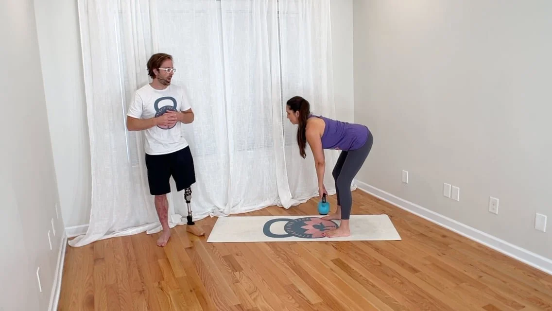 Bent-over Cat-Cow (Kettlebell)