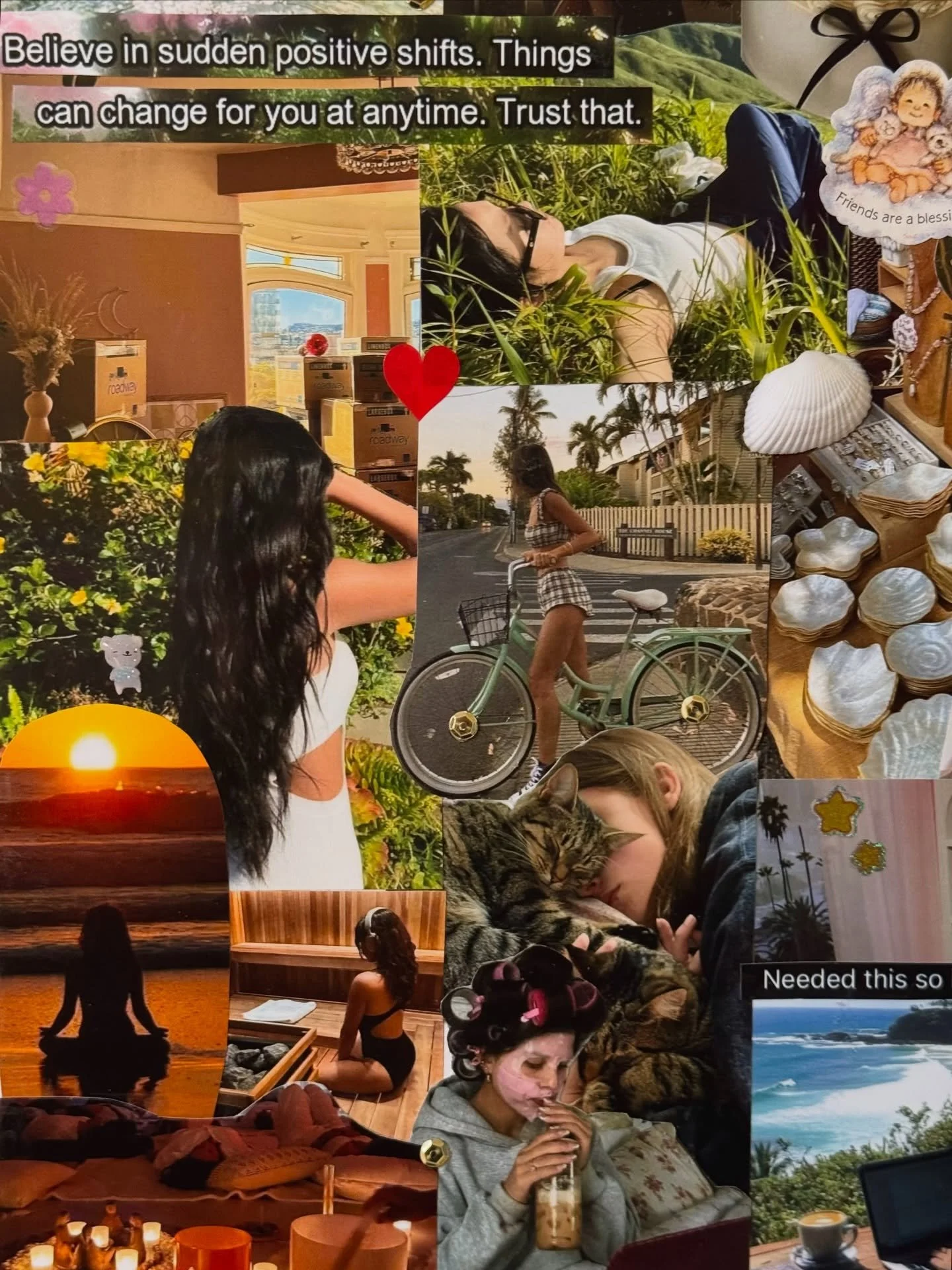 lil chunk of my new vision board cus sharing the whole thing feels too intimate 😭 but i had fun making, i can&rsquo;t stop staring at her <3