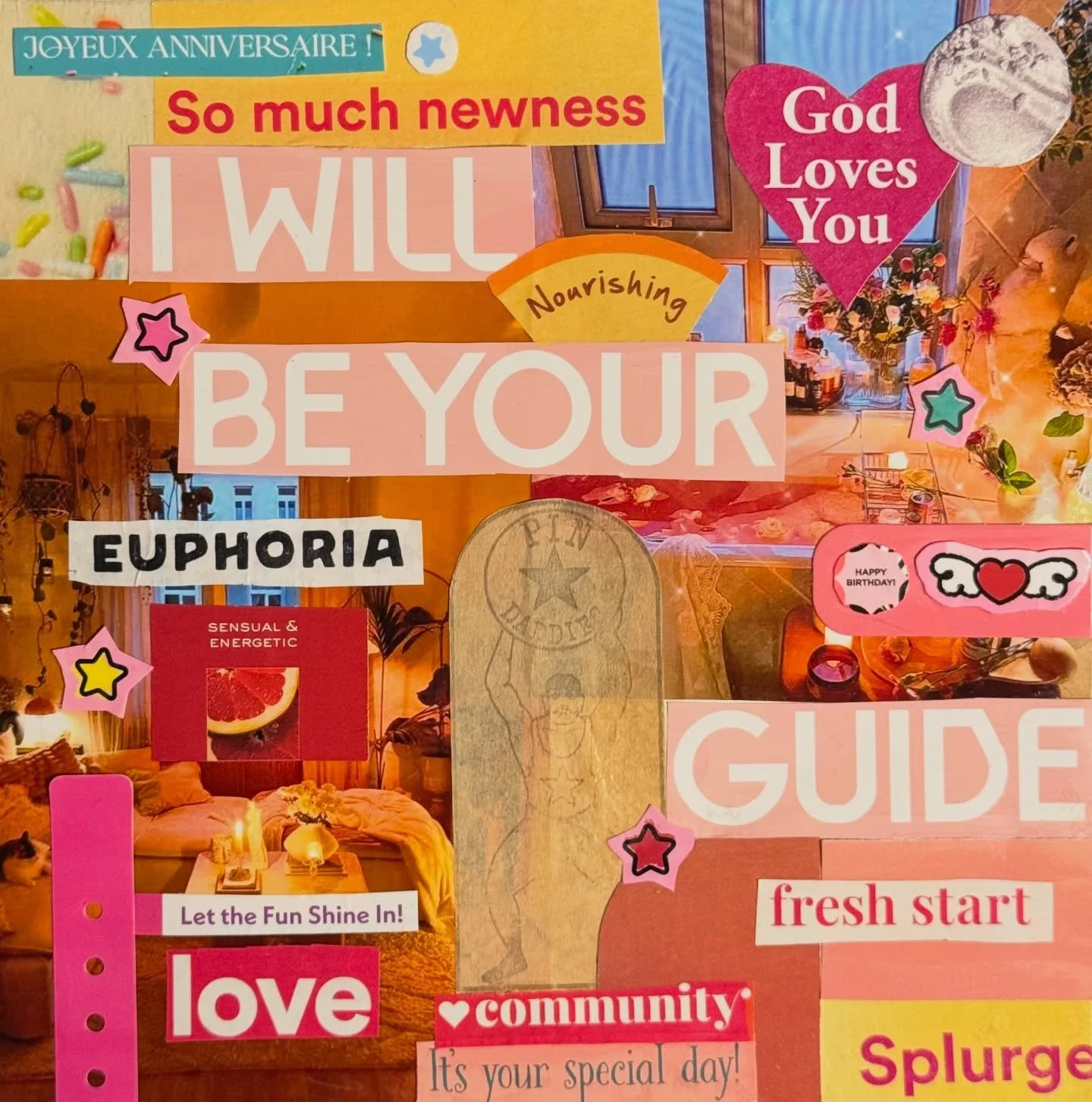 new junk collage w bday/new year vibes!! 🫶 #junkjournal #collageart