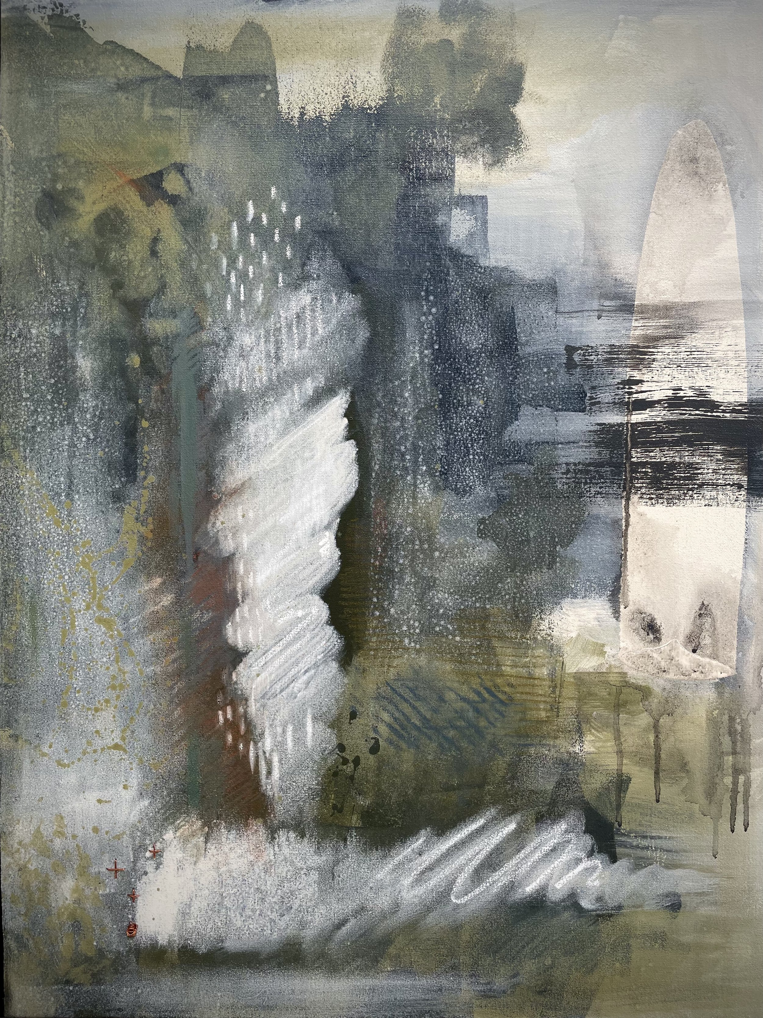 24"x30" "Winter Greens"