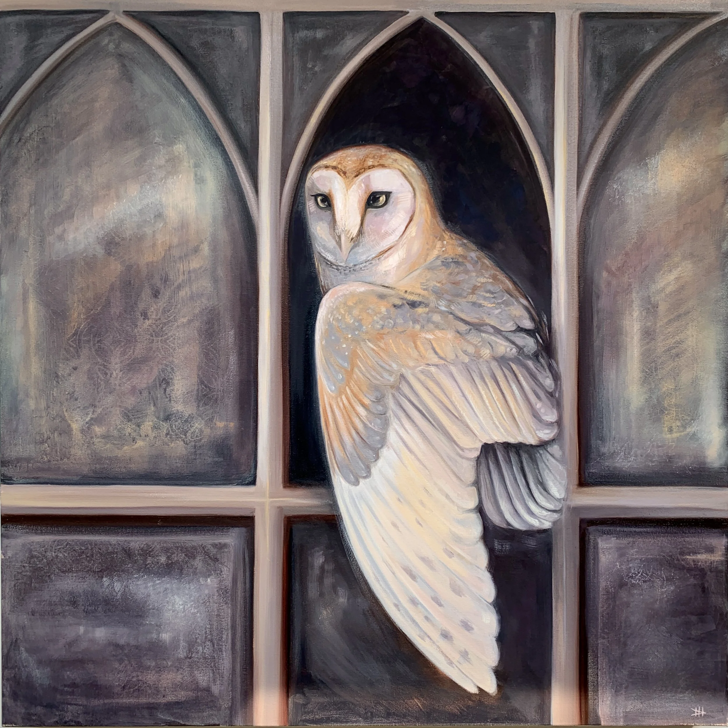 36"x36" "Cathedral Owl"