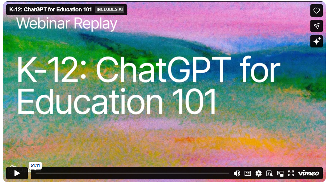 OpenAI Academy | K-12: ChatGPT for Education 101&nbsp;