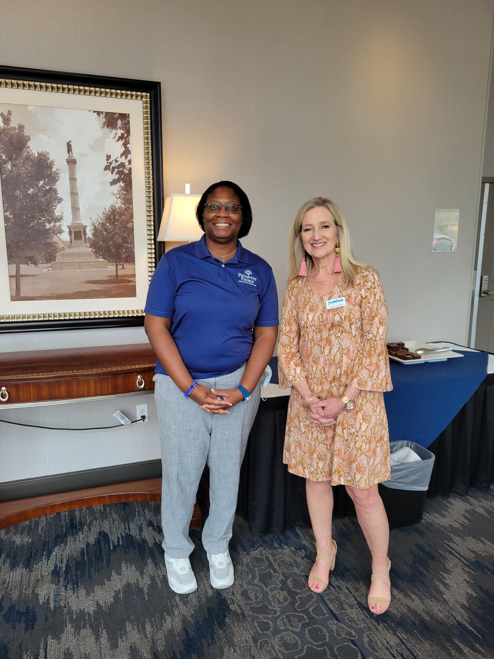 Palmetto Palace Executive Director Dr. Youlanda Gibbs pictured (left) with Angela Kordonis, Key Account Executive for LabCorp.