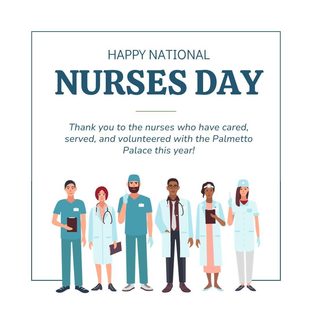 Happy National Nurses Day! Today we honor the incredible nurses at The Palmetto Palace who go above and beyond every day to provide exceptional care to our patients. Thank you for all that you do 👏🏼⁠
⁠
#nationalnursesday #nurseday #registerednurse 