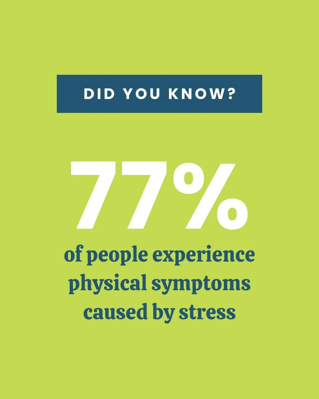 #DYK: Stress can impact the body in real ways, manifesting through physical and mental channels. Common symptoms include headaches, fatigue, and muscle tension, but stress can also lead to sleep disturbances, digestive issues, and difficulty concentr
