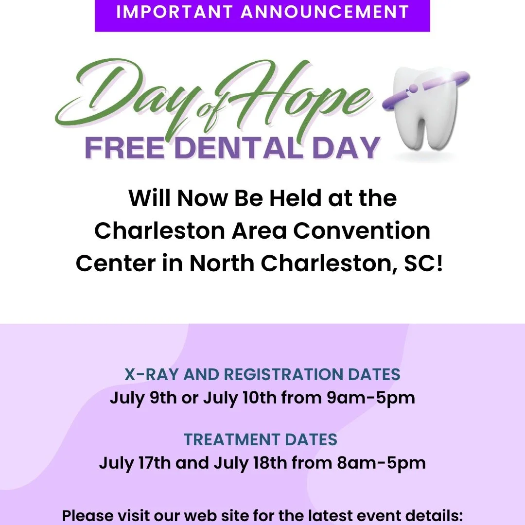 #FreeDentalDay is now at the Greater Charleston Convention Center &middot; North Charleston, SC!

New venue. Bigger space. More neighbors served. We moved to North Charleston to meet the community where the need is greatest.

Free Dental Day provides