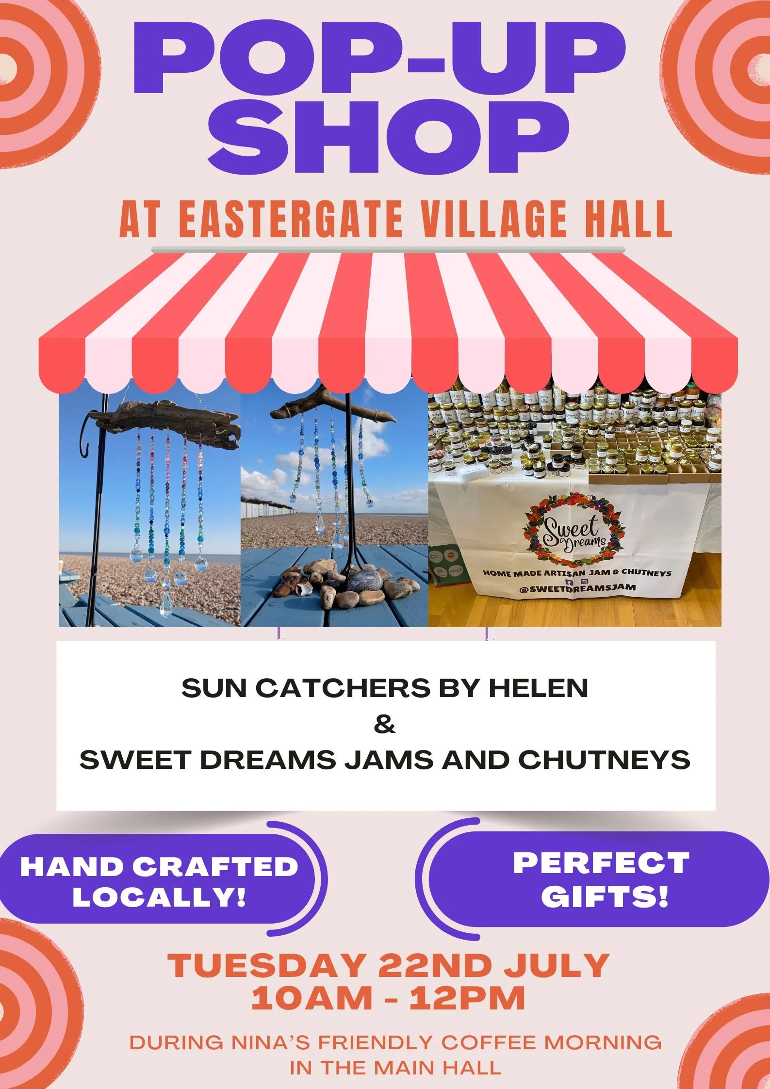 Double Pop Up Shop with Suncatchers by Helen and Sweet Dreams Jams & Chutneys