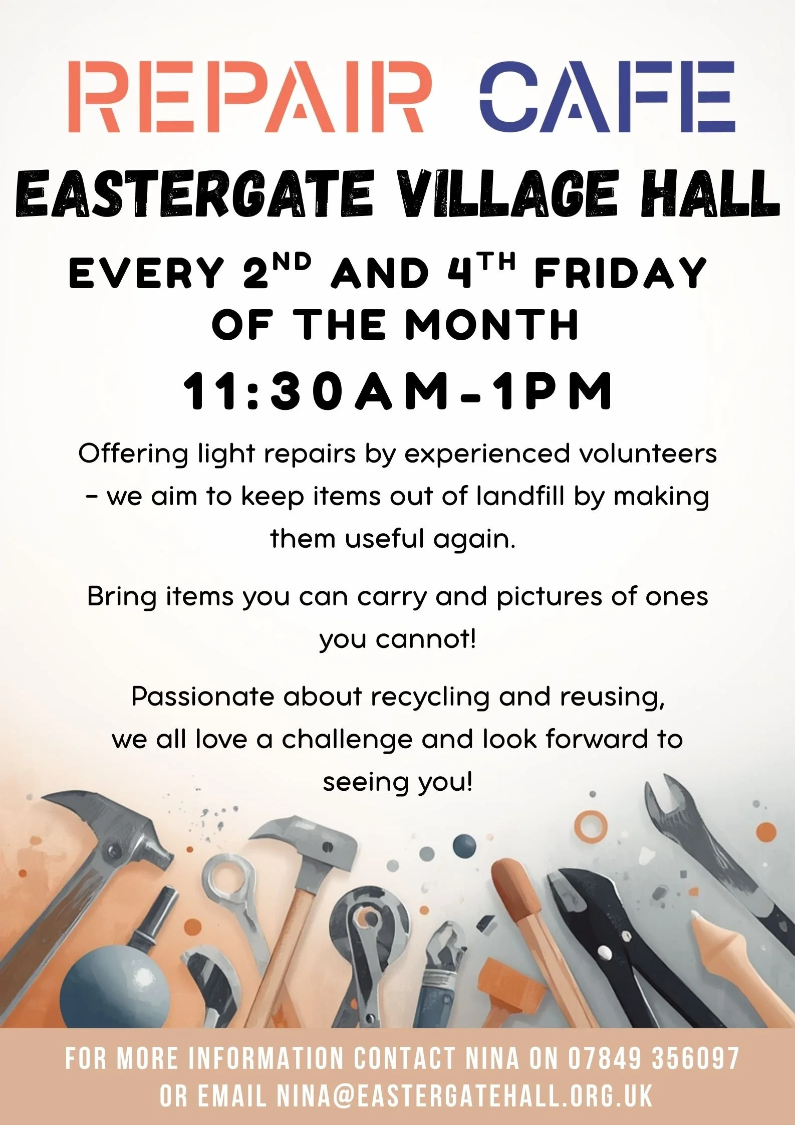 Repair Cafe at Eastergate Village Hall 