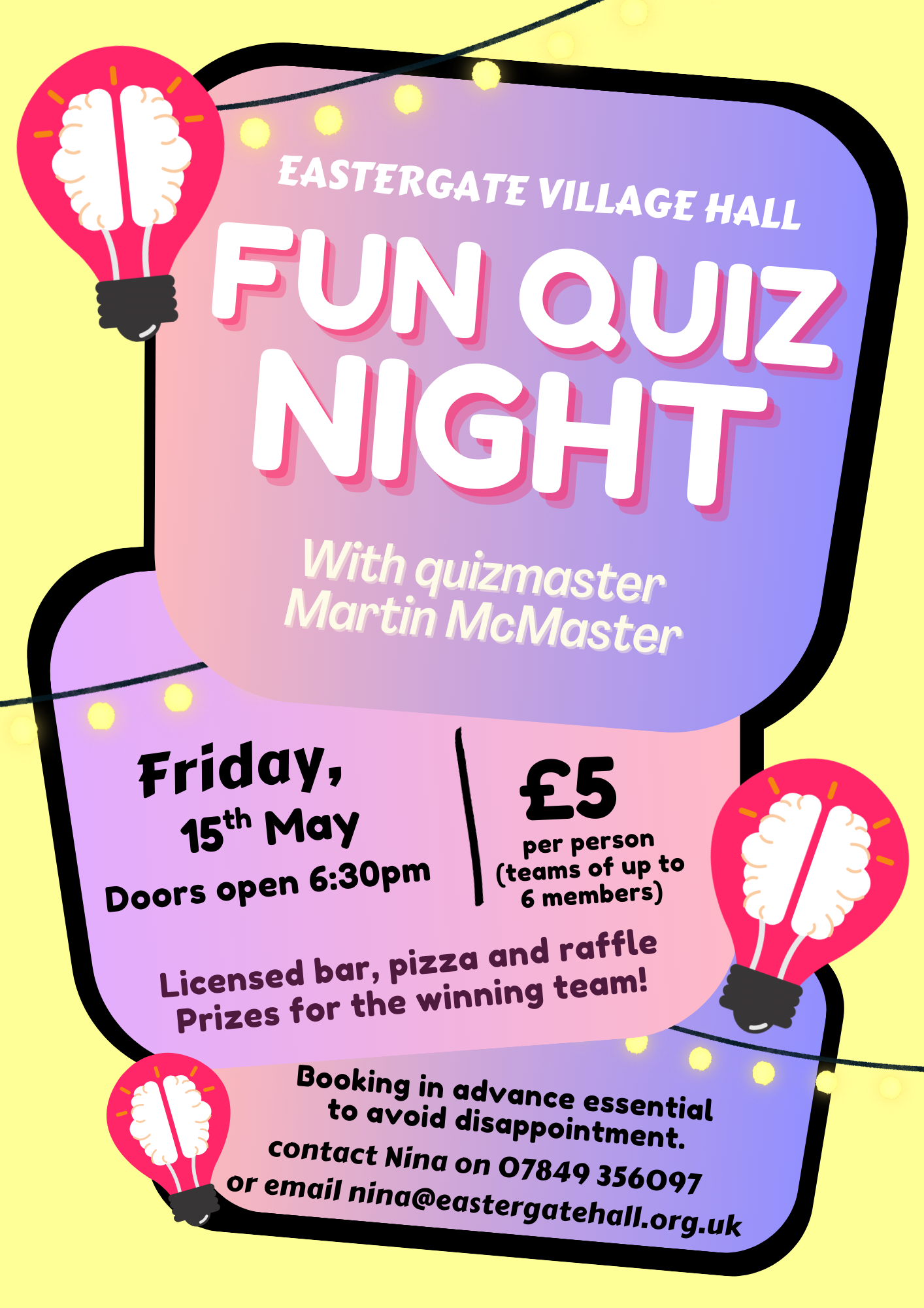 May Quiz at Eastergate Village Hall