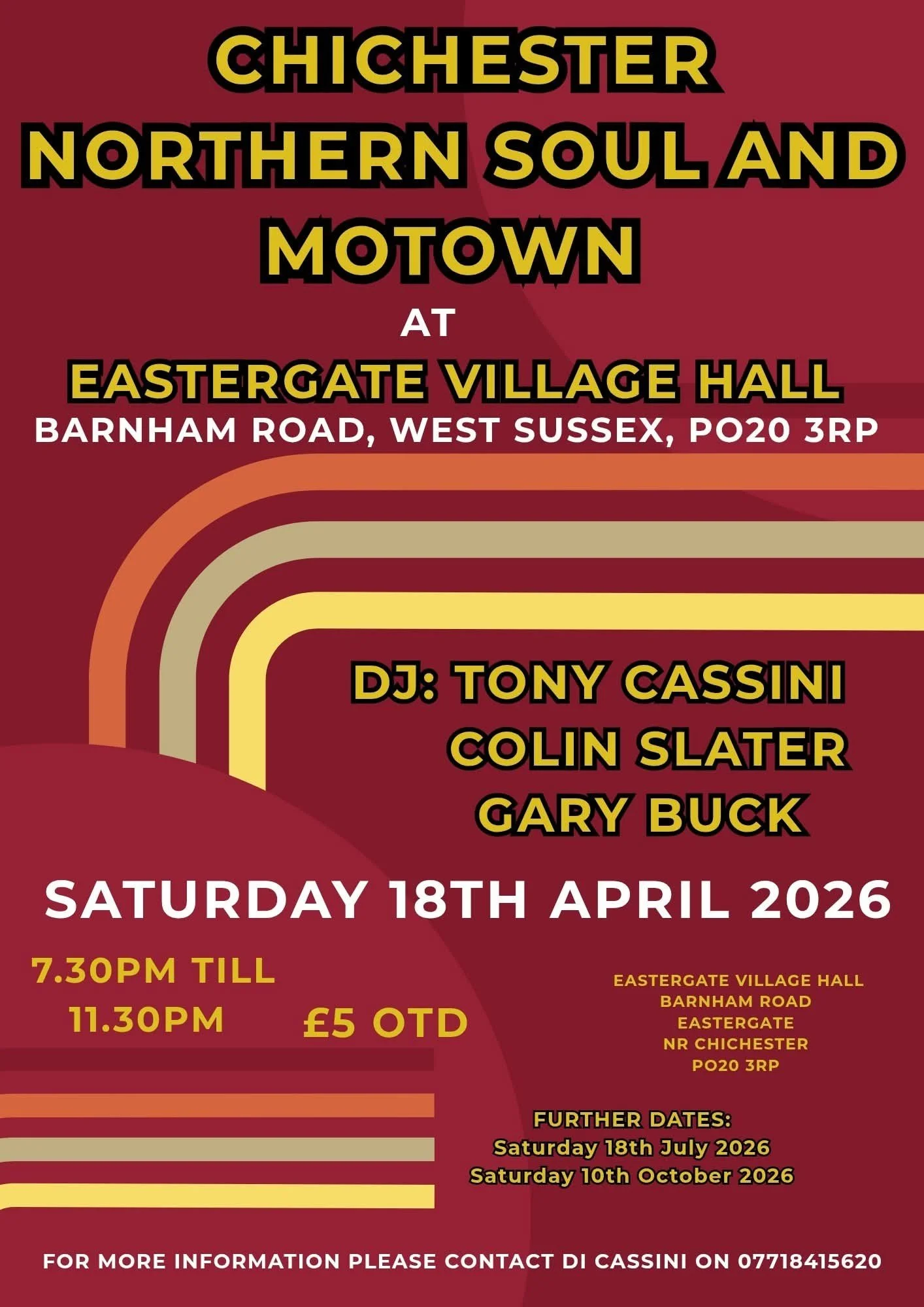 Motown and Northern Soul Event at Eastergate Village Hall