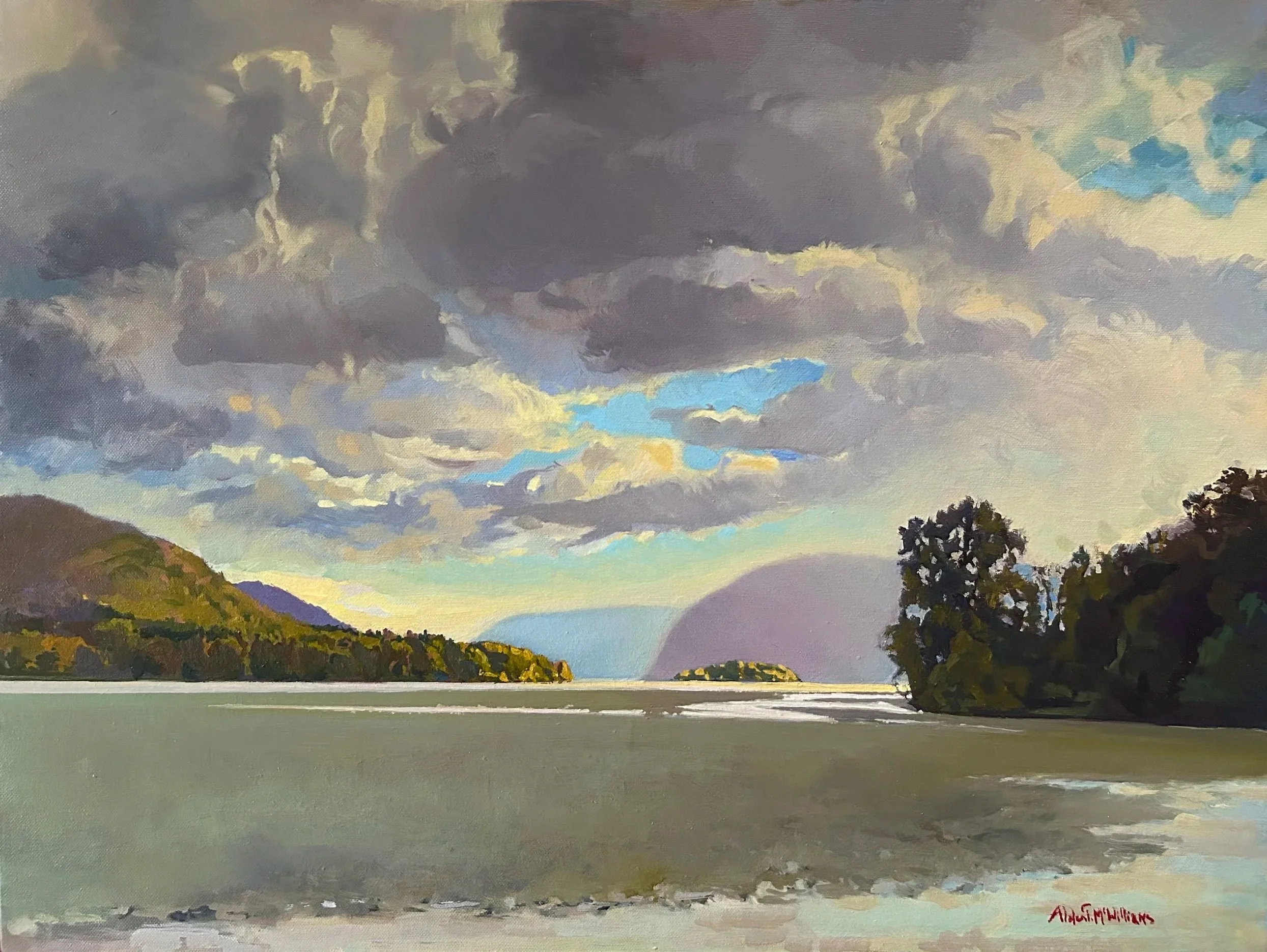 Denning's Point / Oil on canvas / 19.5" x 25.5" (framed) / 2025 / Beacon, New York / Available