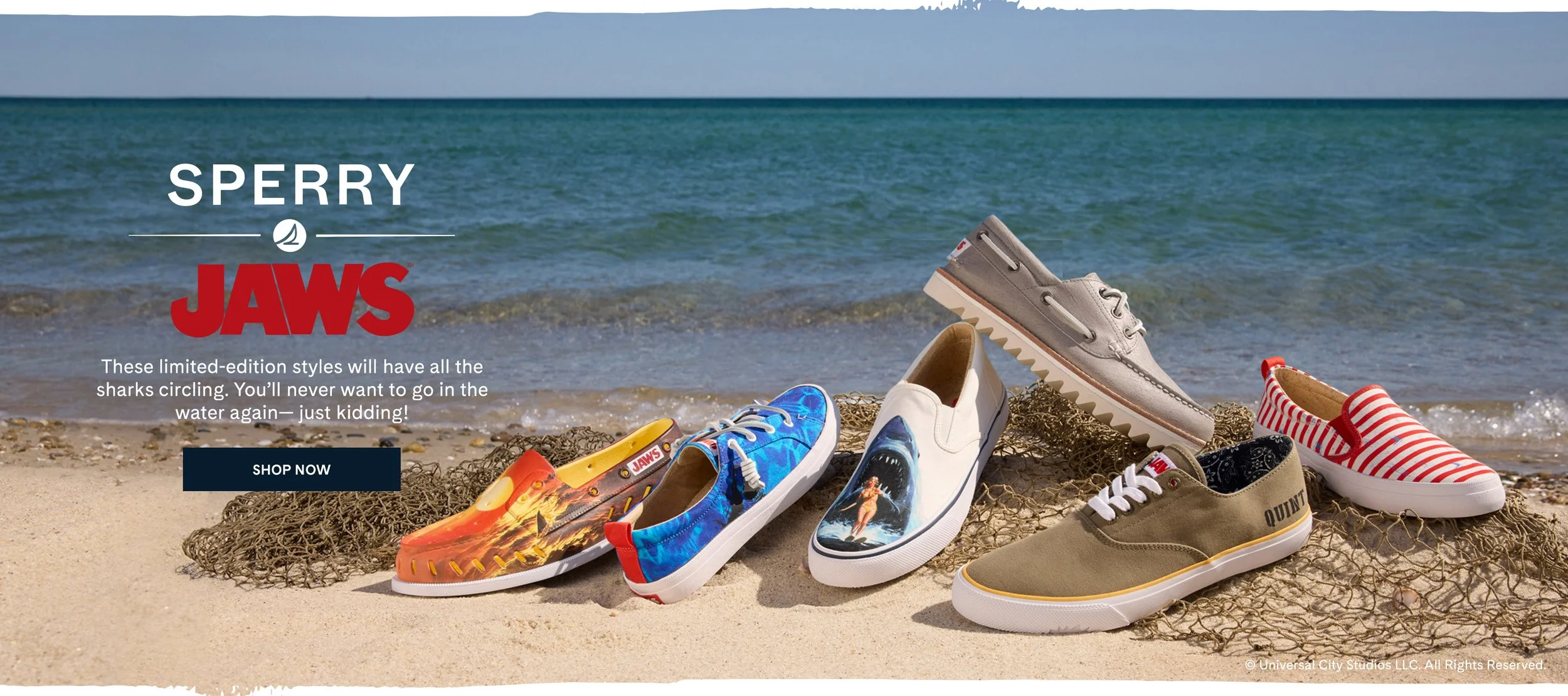 Step into the shoes of Brody, Hooper and Quint with Sperry and their JAWS character footwear  