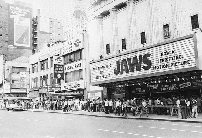 Back in 1975 UK Jaws fans had to have a bigger wait to see the Steven Spielberg shark classic