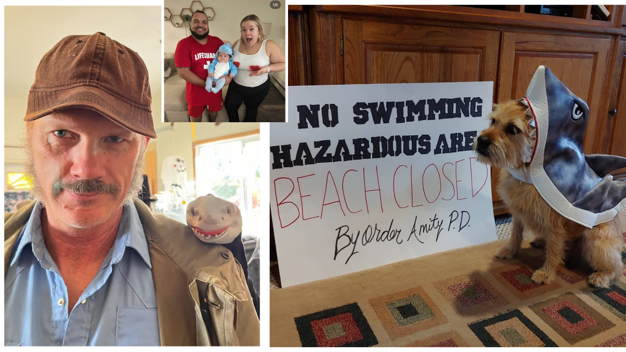 Halloween fans (and their pets) join the frenzy of JAWS-inspired cosplays!