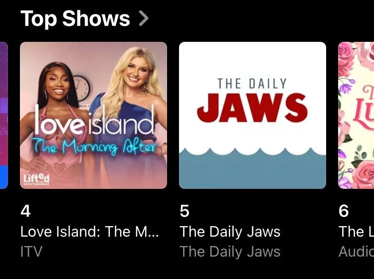 The Daily Jaws 50th anniversary series crashes into the Apple Podcasts charts top&nbsp;5!