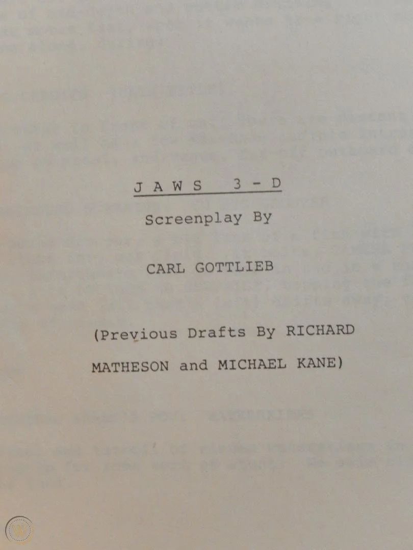 The original Jaws 3D script What might have been — The Daily Jaws