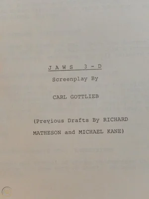The original Jaws 3-D script: What might have been — The Daily Jaws