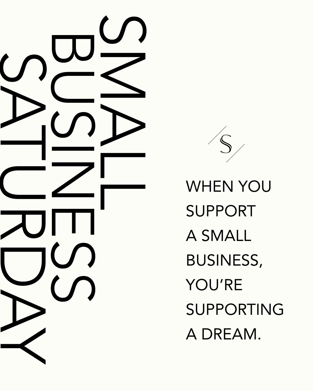 ✨Help Us Celebrate Small Business Saturday!✨⁠
⁠
Today is all about community + connection &mdash; and when you shop small, you help a dream grow. 🤍⁠
⁠
In celebration of Small Business Saturday, enjoy 15%-20% OFF in-store online purchases (while supp