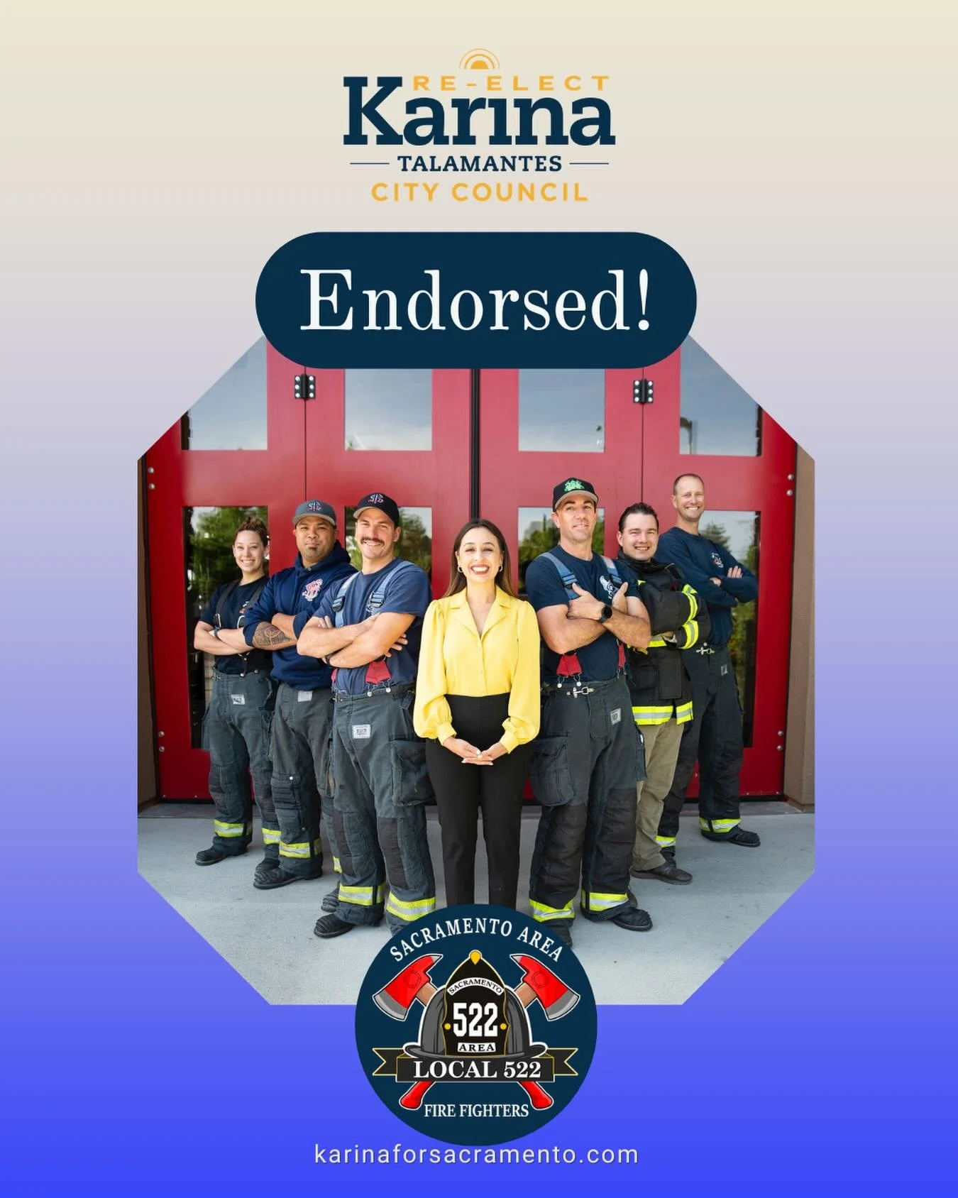 &ldquo;Councilmember Karina Talamantes has been a strong partner in protecting our neighborhoods and supporting the firefighters who serve them. She understands that investing in public safety means investing in people, prevention, and response. Her 