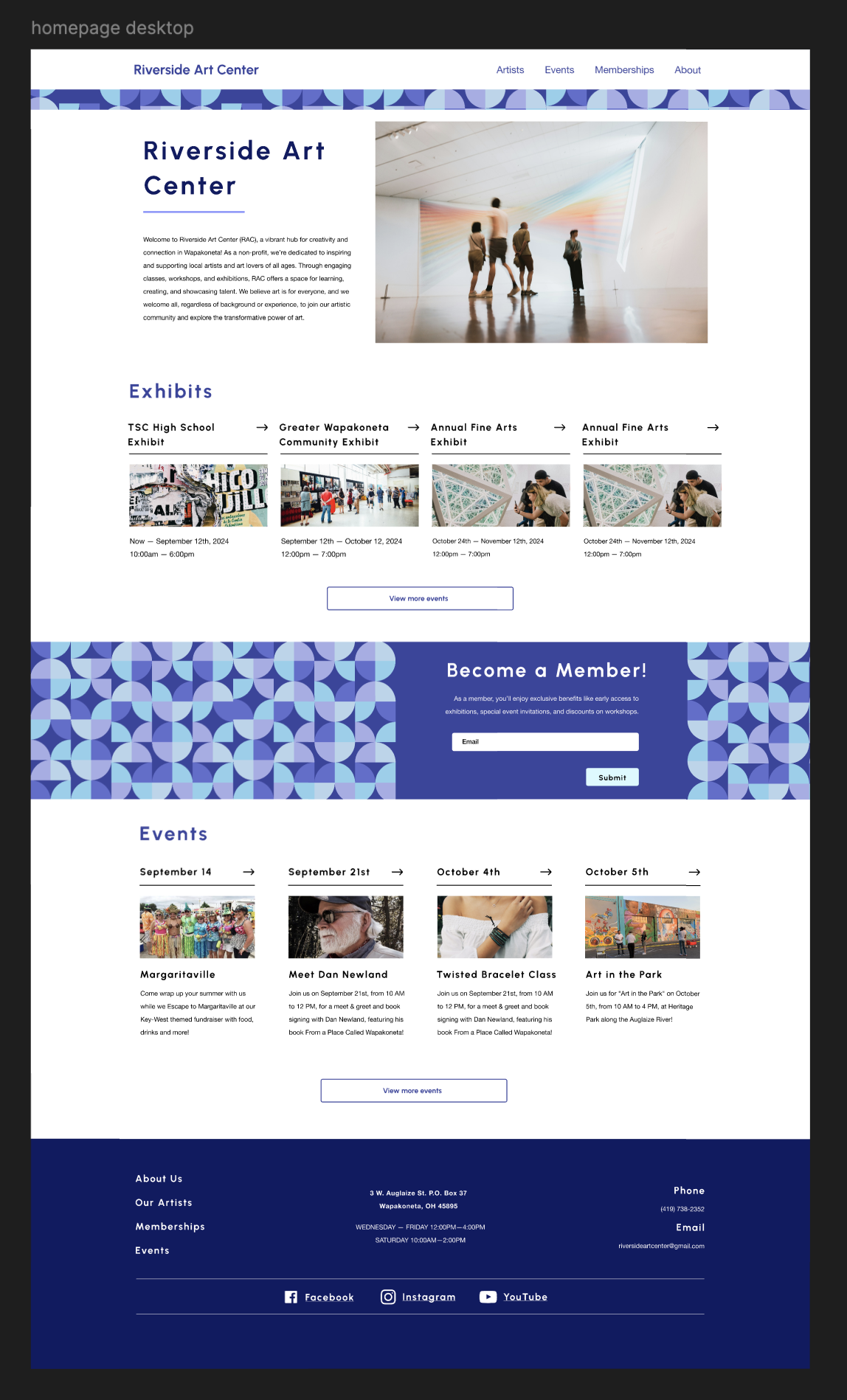 Homepage Wireframe