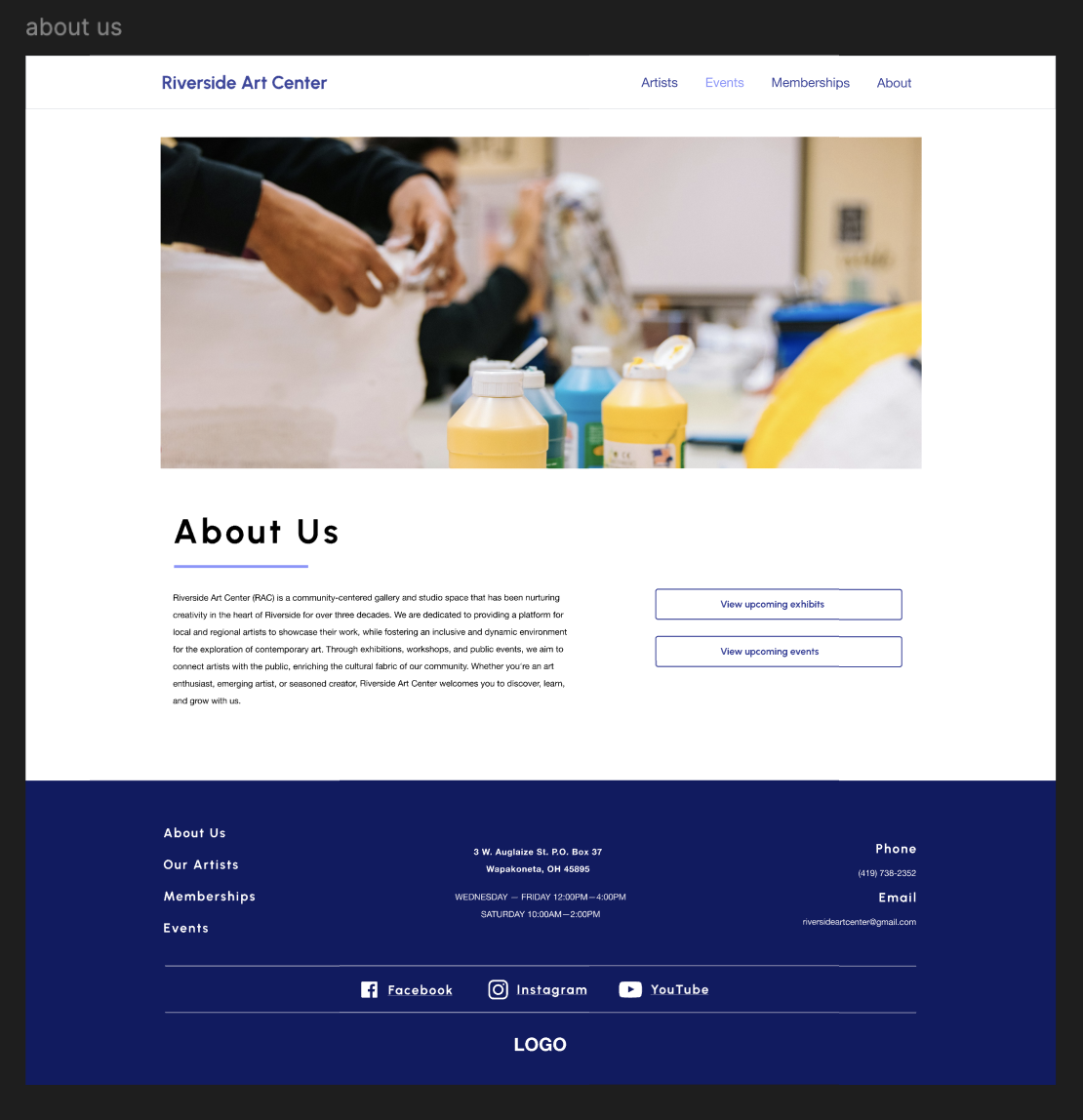 About Us Wireframe