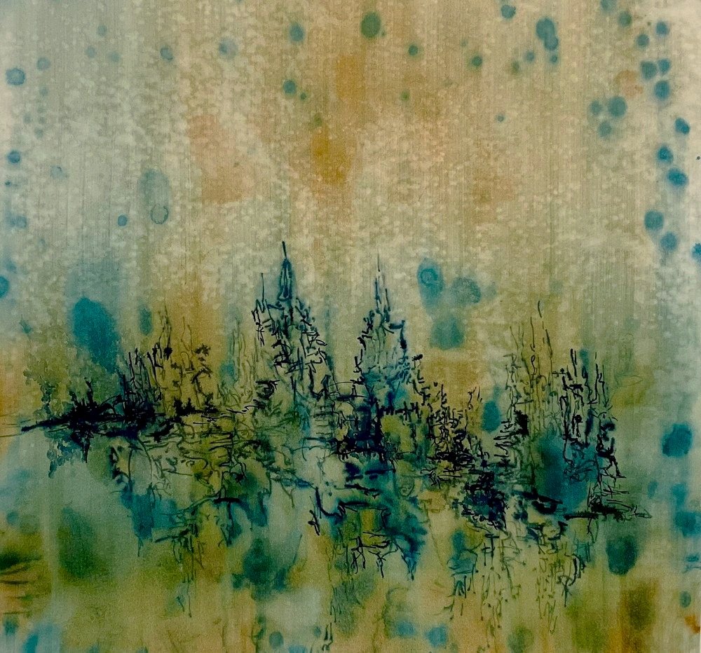 Floating World Amber - 26" x 25"