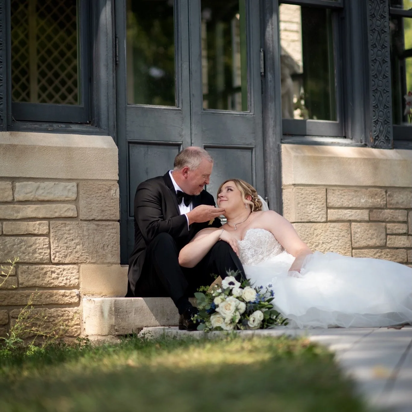 Alisen and Eric said Forever I Do in front of their children, family and friends in a gorgeous terrace top ceremony at @stclaircollegecentre4arts.  The weather had threatened rain all week but instead blessed us with gorgeous blue skies, puffy white 