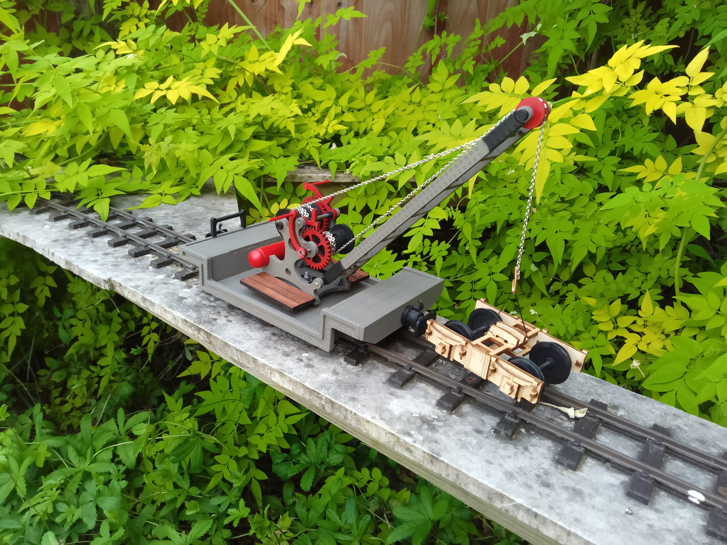 Narrow Gauge Well Wagon Crane for Garden Railways, SM32 & GScale