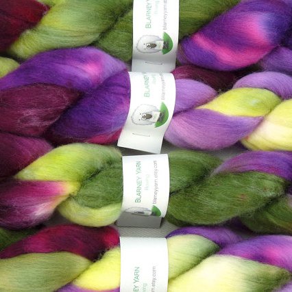 Handpainted spinning fiber