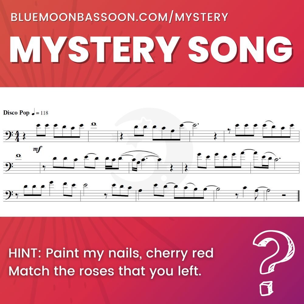 Sightread this #mysterysong and leave a 🌹 in the comments if you recognize the melody!⁠
⁠
🔍 More mystery songs for #bassoon from movies/tv/pop/video games at the #linkinbio⁠
.⁠
.⁠
.⁠
.⁠
.⁠
#mysterysongs #bassoongoals #bassoonisforeveryone #bassooni