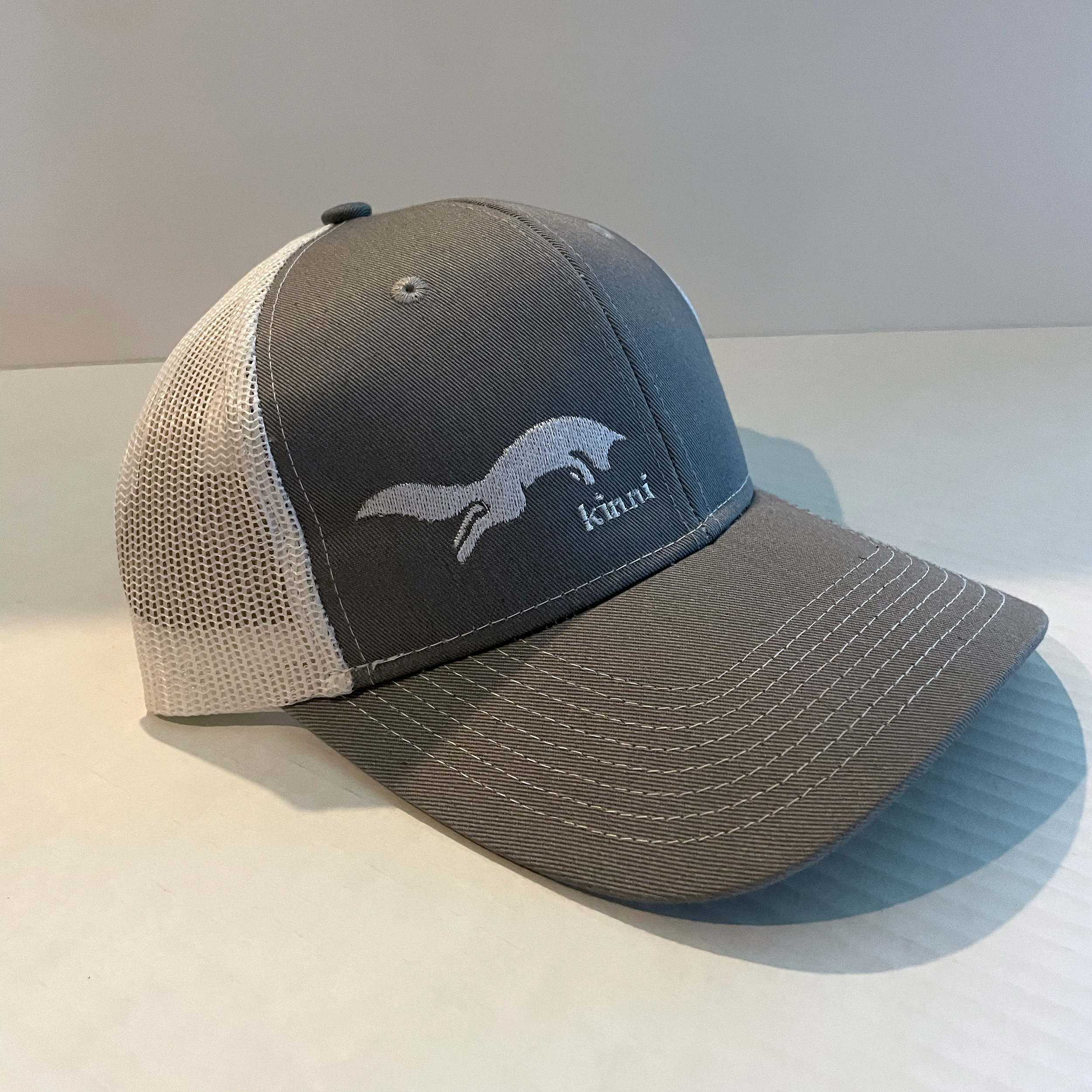Grey snapback with embroidered fox logo