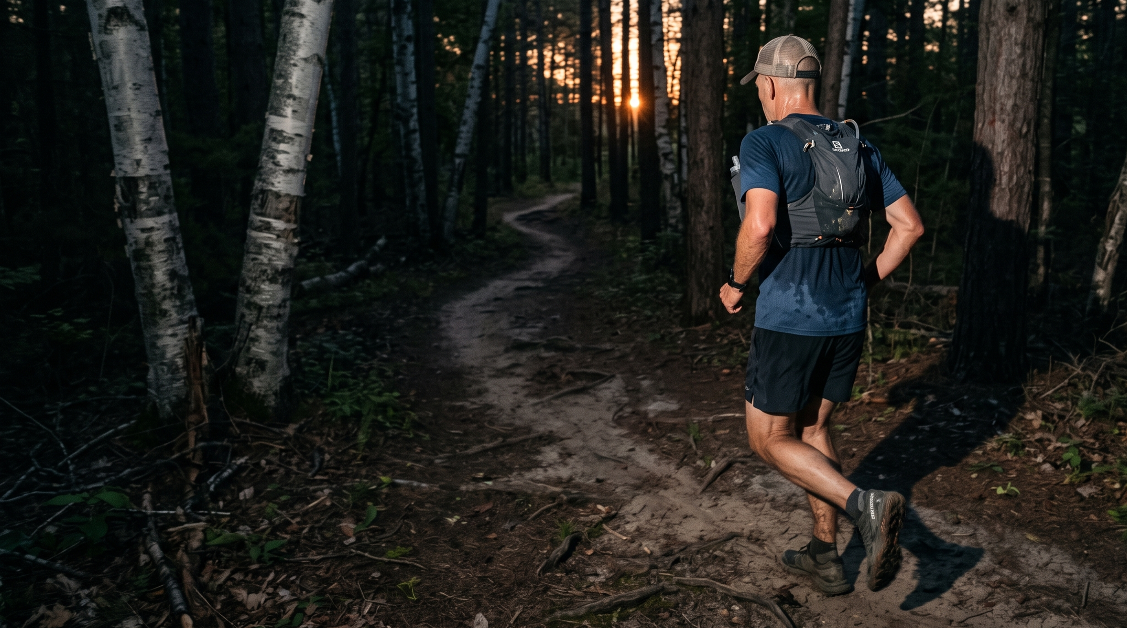 Runner running on single track