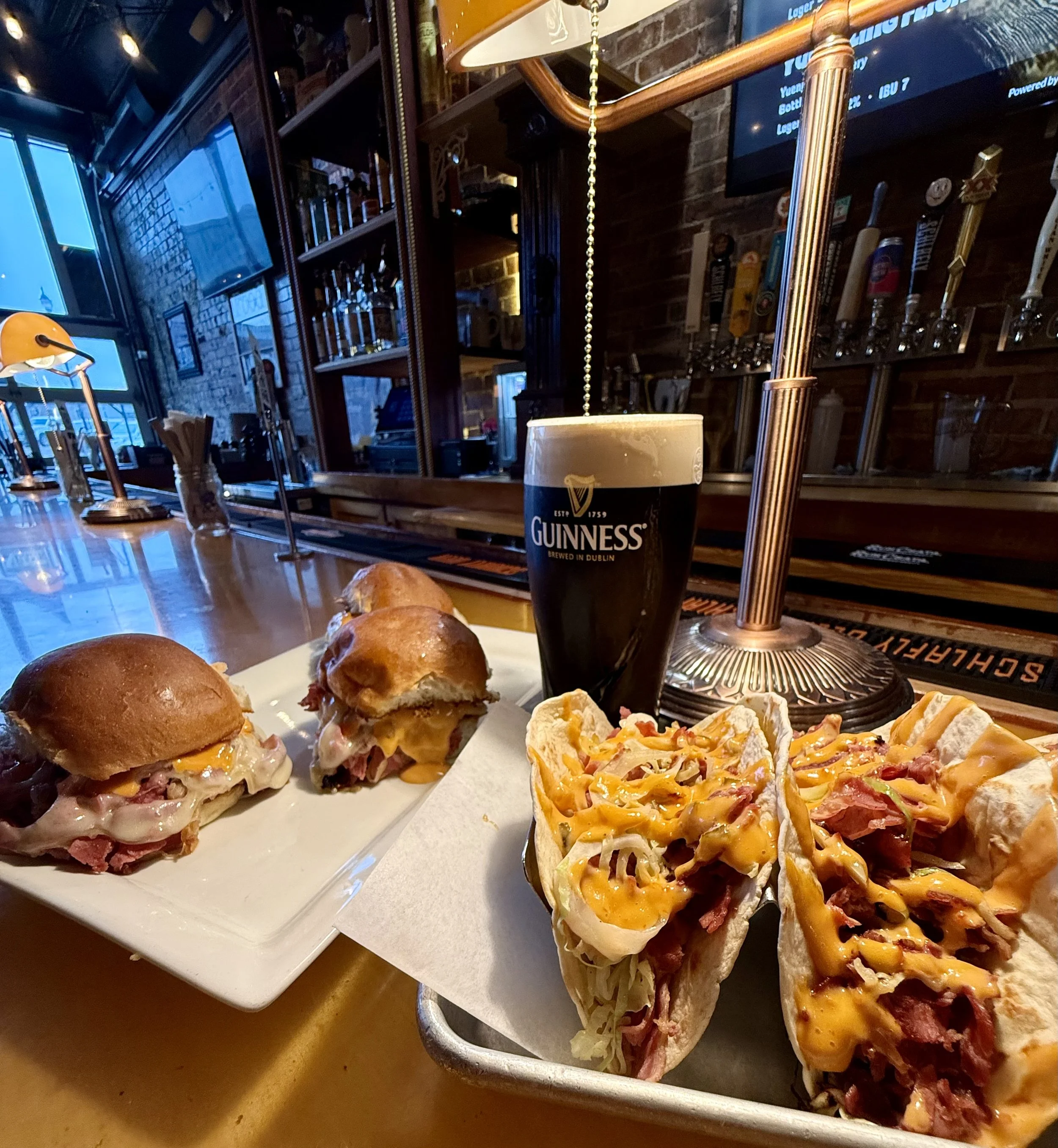 Rueben Sliders & corned beef and cabbage tacos