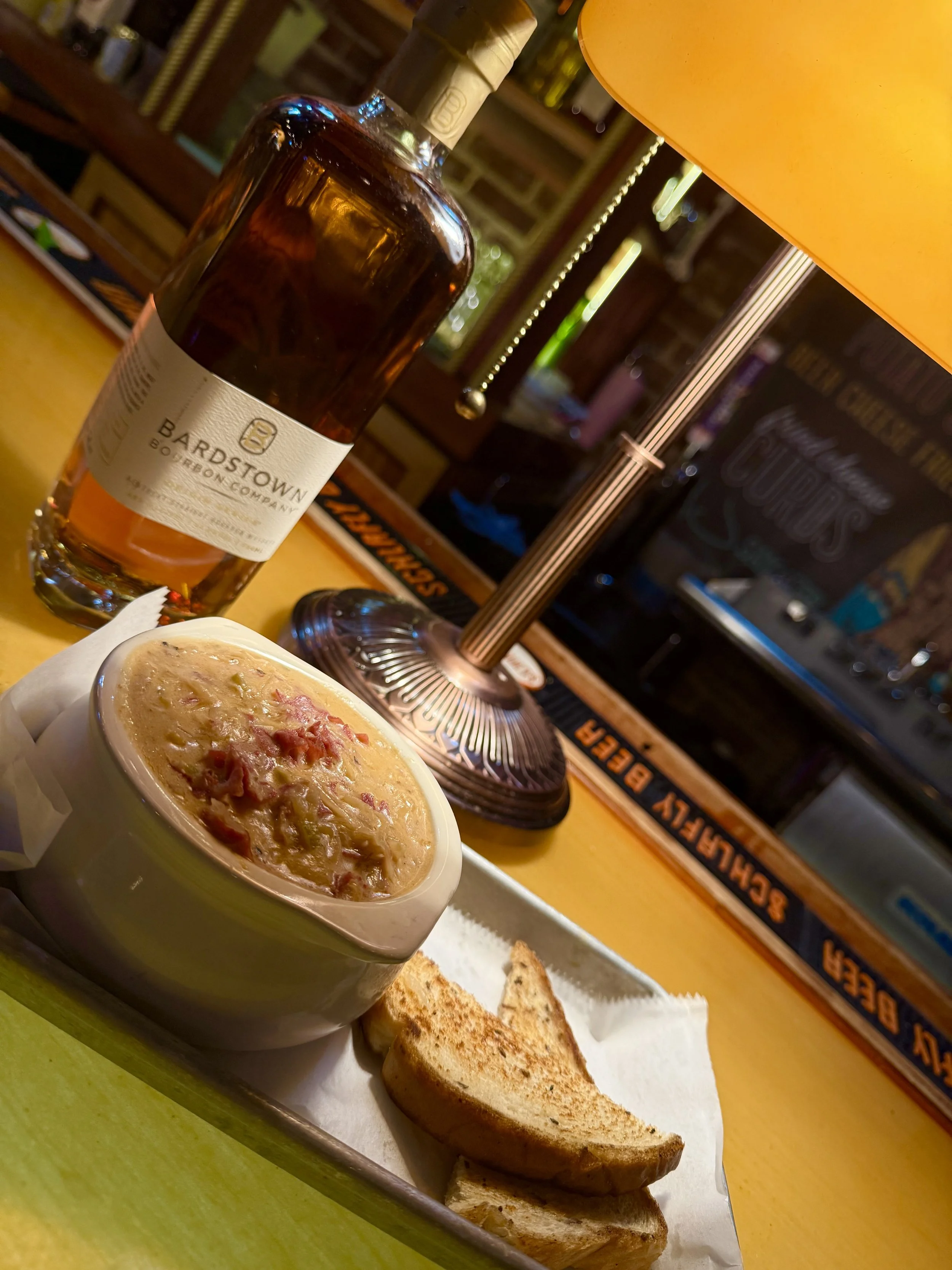 Rueben Soup with Marble Rye Toast