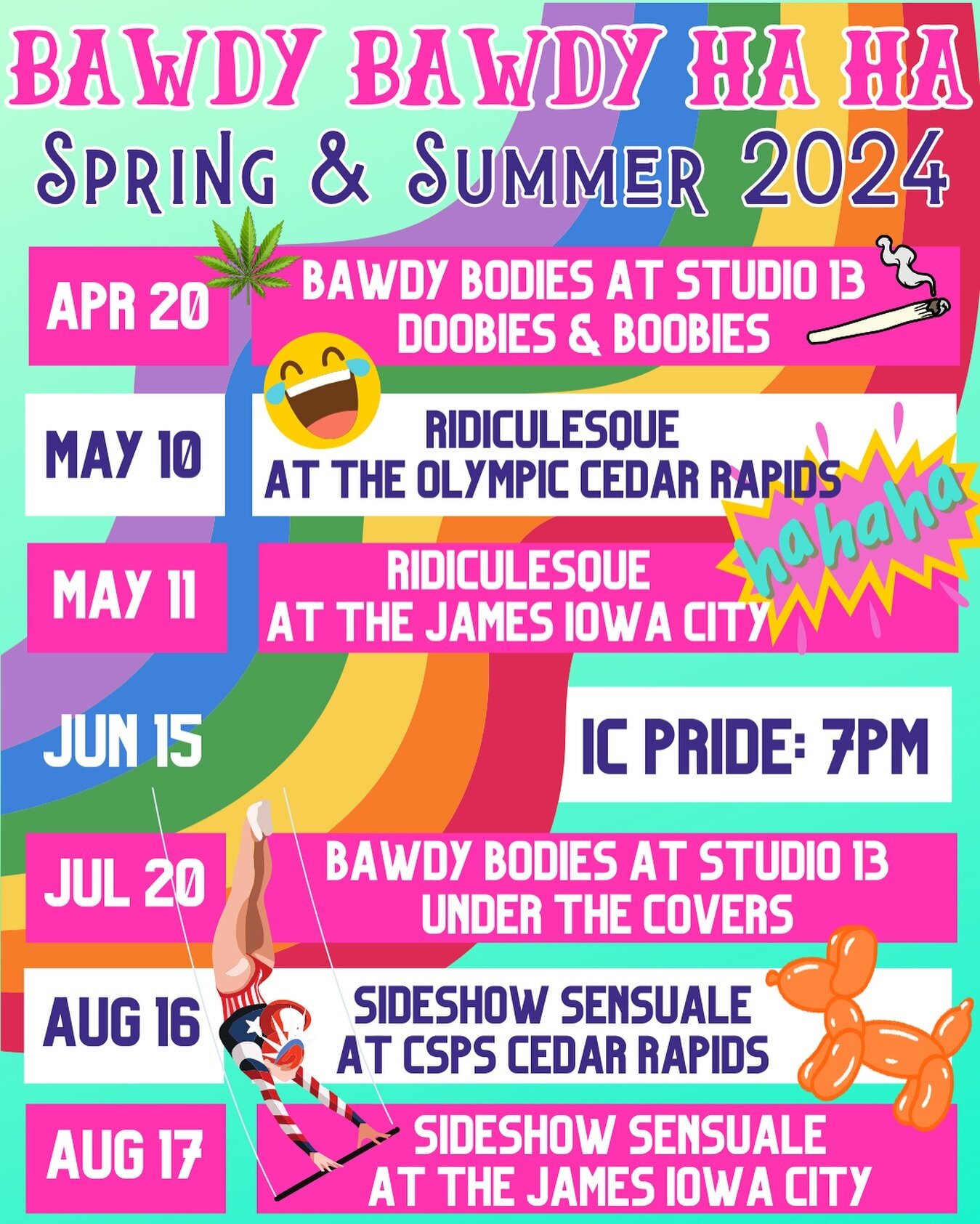 We have such a fun spring &amp; summer planned, we can&rsquo;t WAIT to share all the details with you all! 

MOST IMPORTANTLY, mark your calendars for Ridiculesque, our first-ever all-comedy-themed burlesque &amp; variety show, headlined by internati