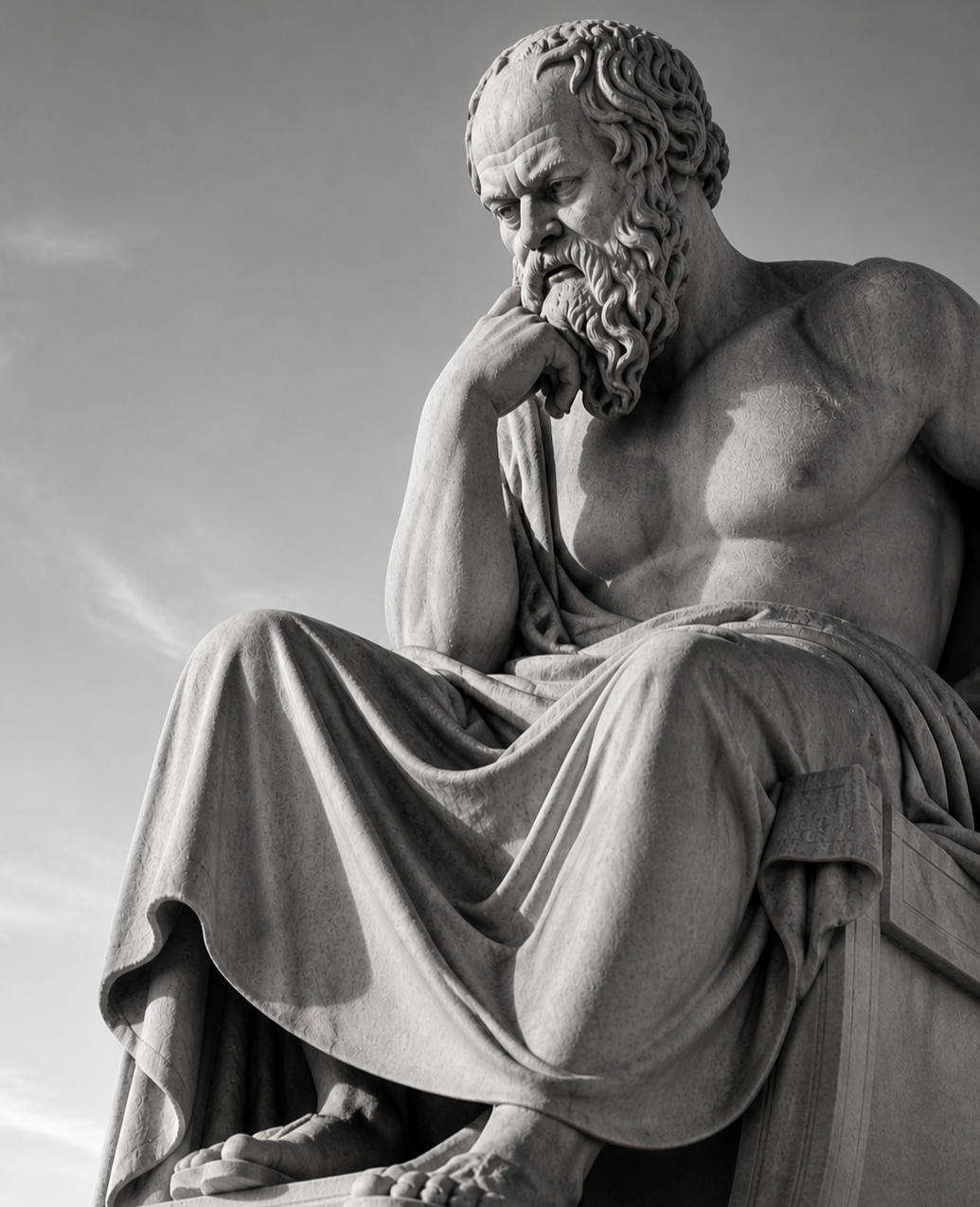 socrates, deep in thought